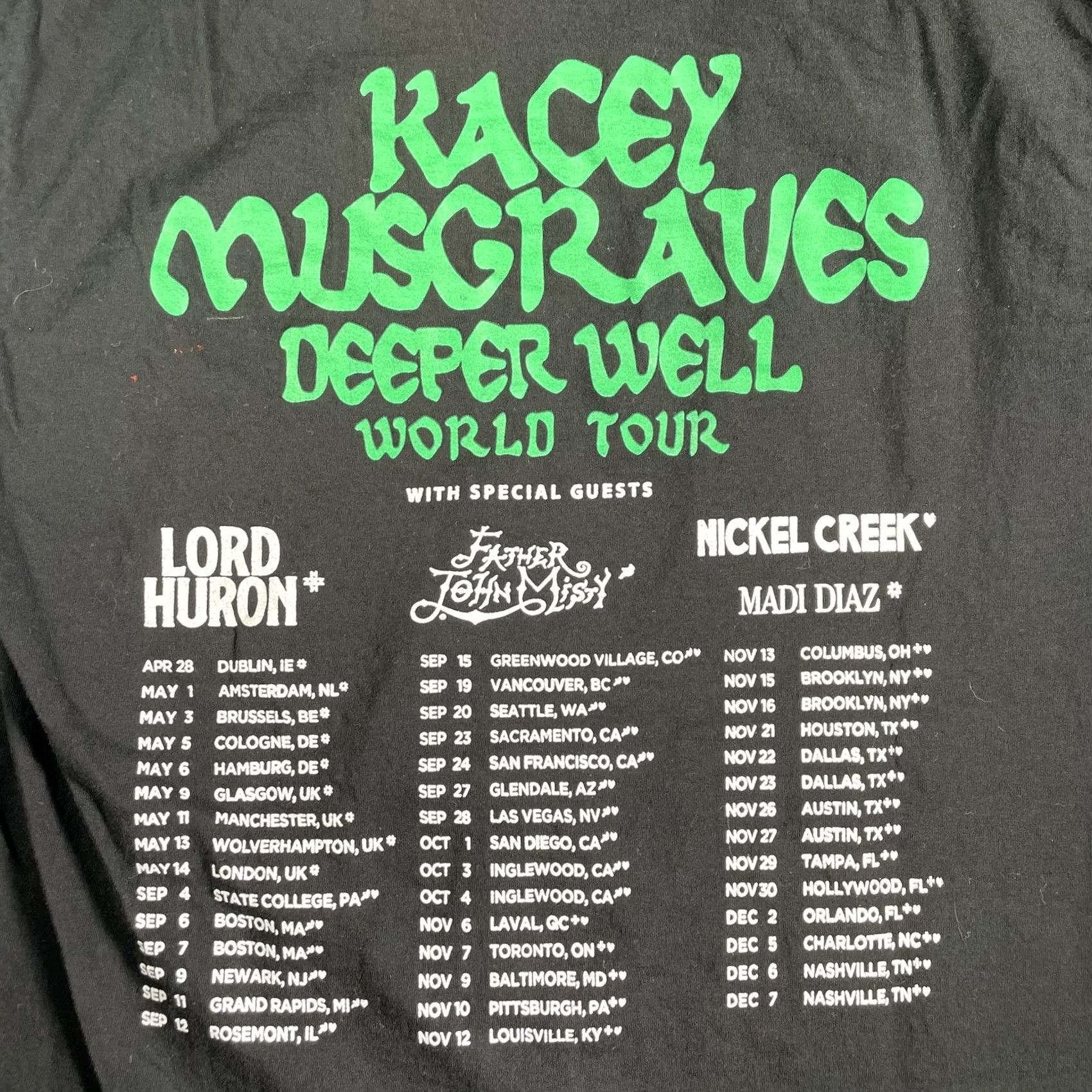 Vintage Kacey Musgraves Deeper Well Tour Band Shirt Mens Medium Black Concert Wear Size US M / EU 48-50 / 2 - 6 Thumbnail