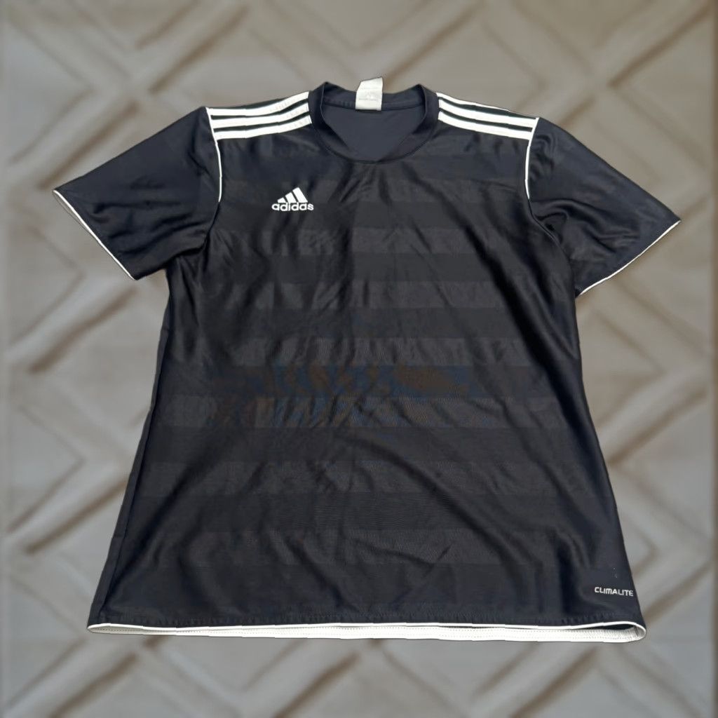 Adidas Adidas Climalite Soccer Jersey #16 T-Shirt Womens Medium Black White Striped Tee Size M / US 6-8 / IT 42-44 - 1 Thumbnail