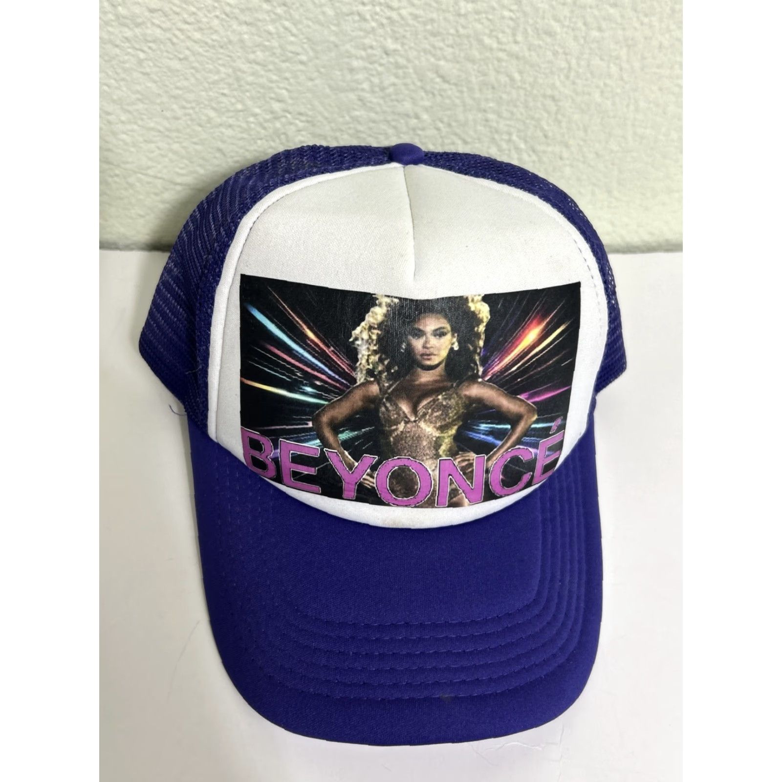 Vintage Beyoncé Trucker Hat Purple White SnapBack Adjustable Toptie Men One Size White Purple Trucker Hat Womens/Mens Size ONE SIZE - 5 Thumbnail