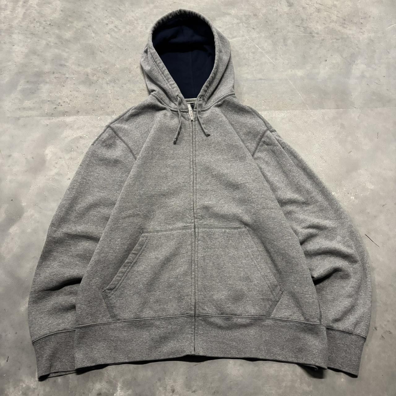 Japanese Brand × Vintage Crazy Vintage Y2K/2000s Grey Blank Streetwear Essential Zip Up Hoodie! Size US L / EU 52-54 / 3 - 1 Thumbnail