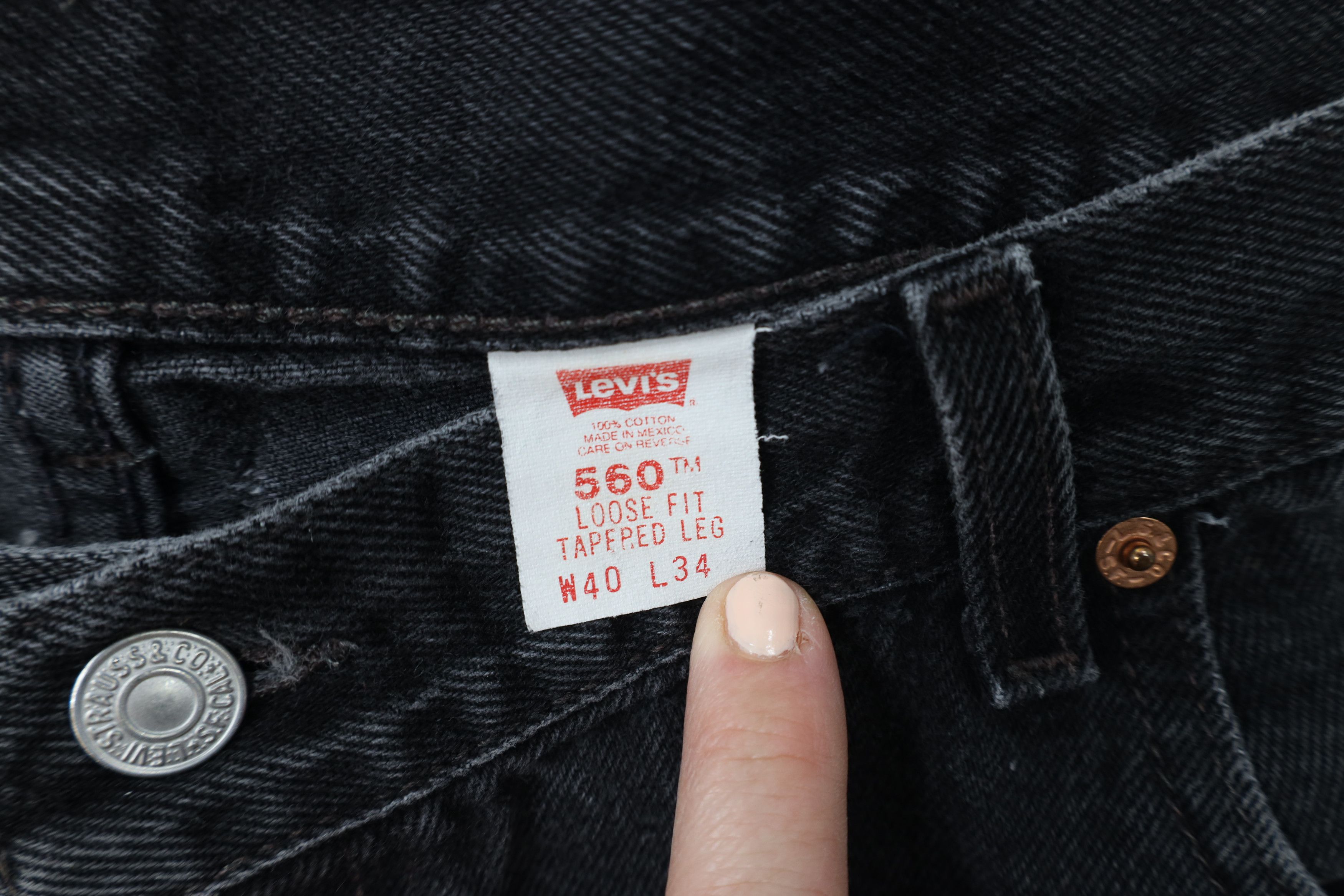 Levi's × Vintage Vintage Y2K 2000 Levis 560 Loose Fit Tapered Leg Jeans Black Size US 40 / EU 56 - 10 Thumbnail