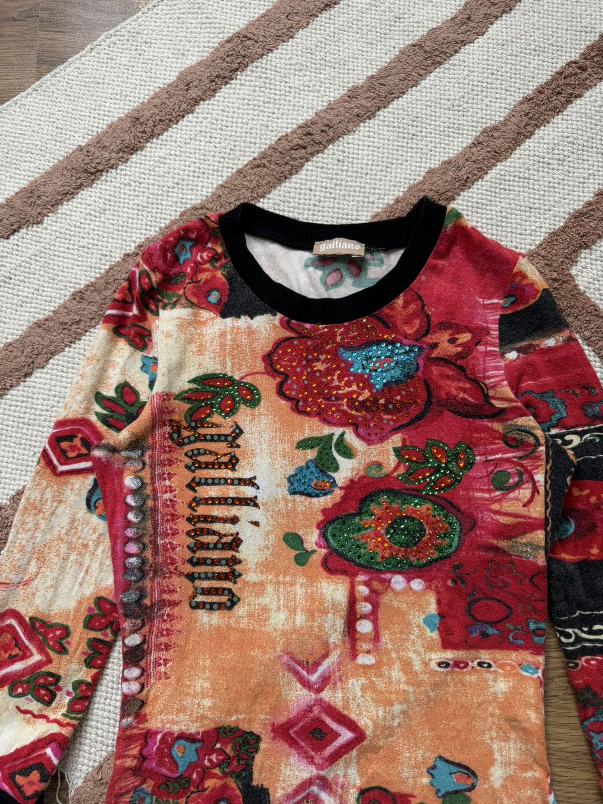John Galliano VINTAGE GALLIANO 2000s PRINTED 3/4 LONG SLEEVE Size S / US 4 / IT 40 - 2 Thumbnail