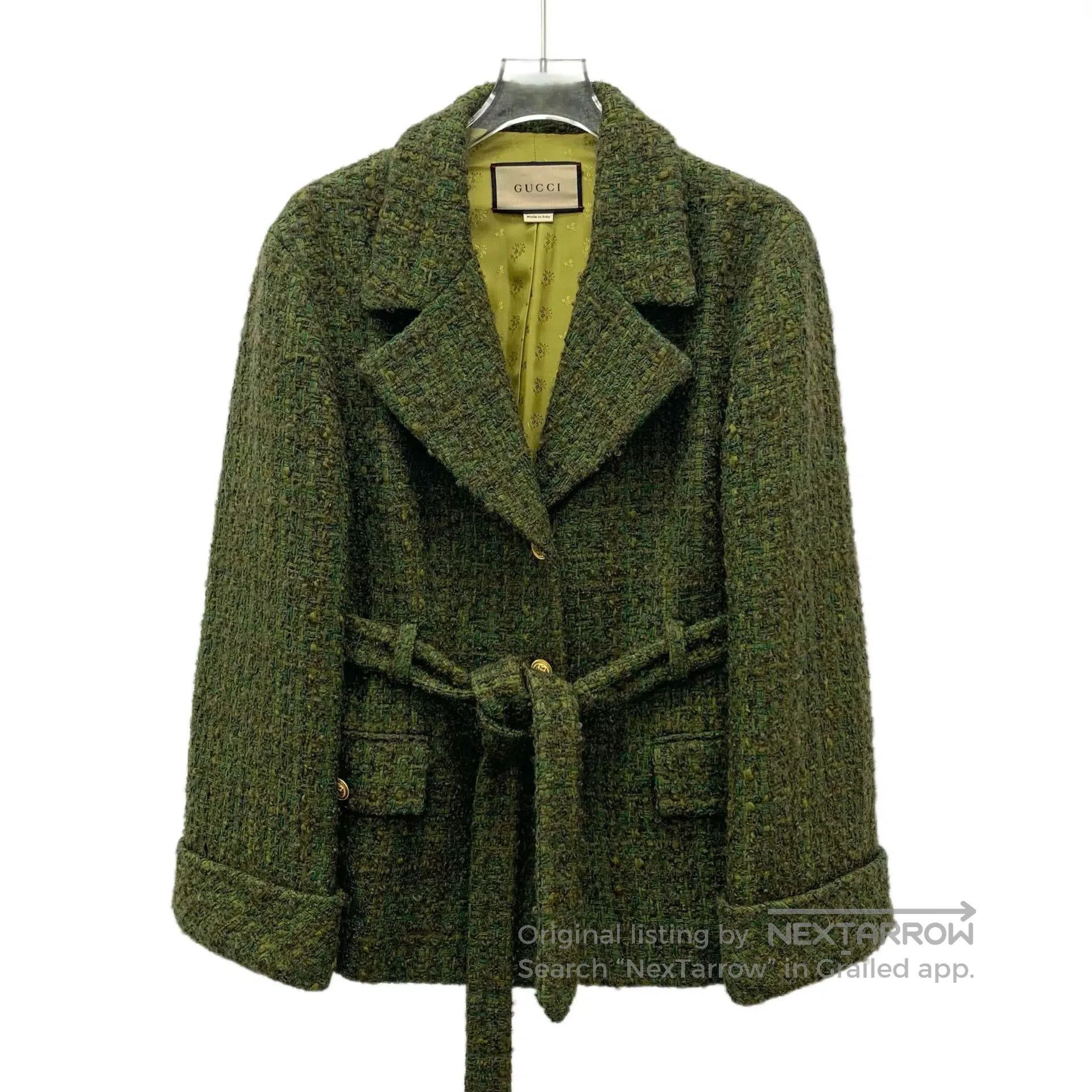 Gucci Gucci Green Wool Tweed Jacket. Size US XS / EU 42 / 0 - 1 Thumbnail