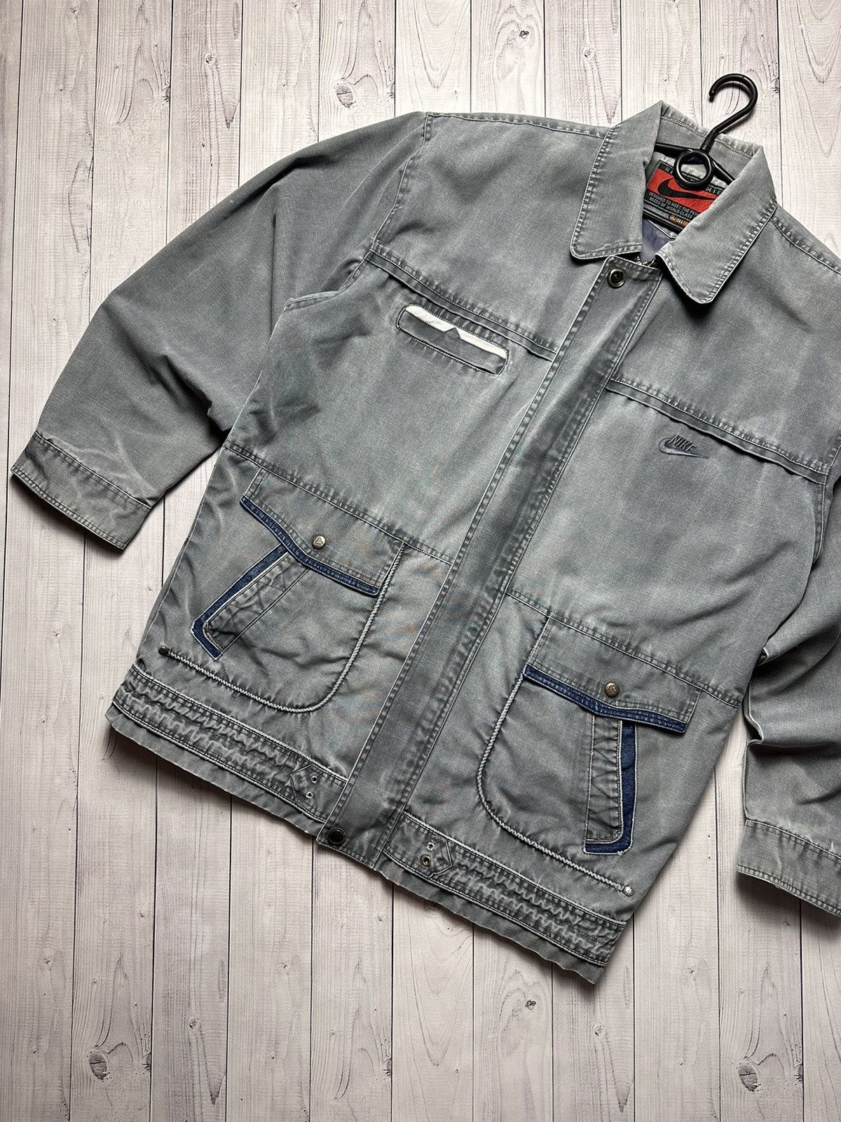 Nike × Vintage Vintage Nike Denim jacket pocket rare size XXL faded Size US XXL / EU 58 / 5 - 2 Thumbnail