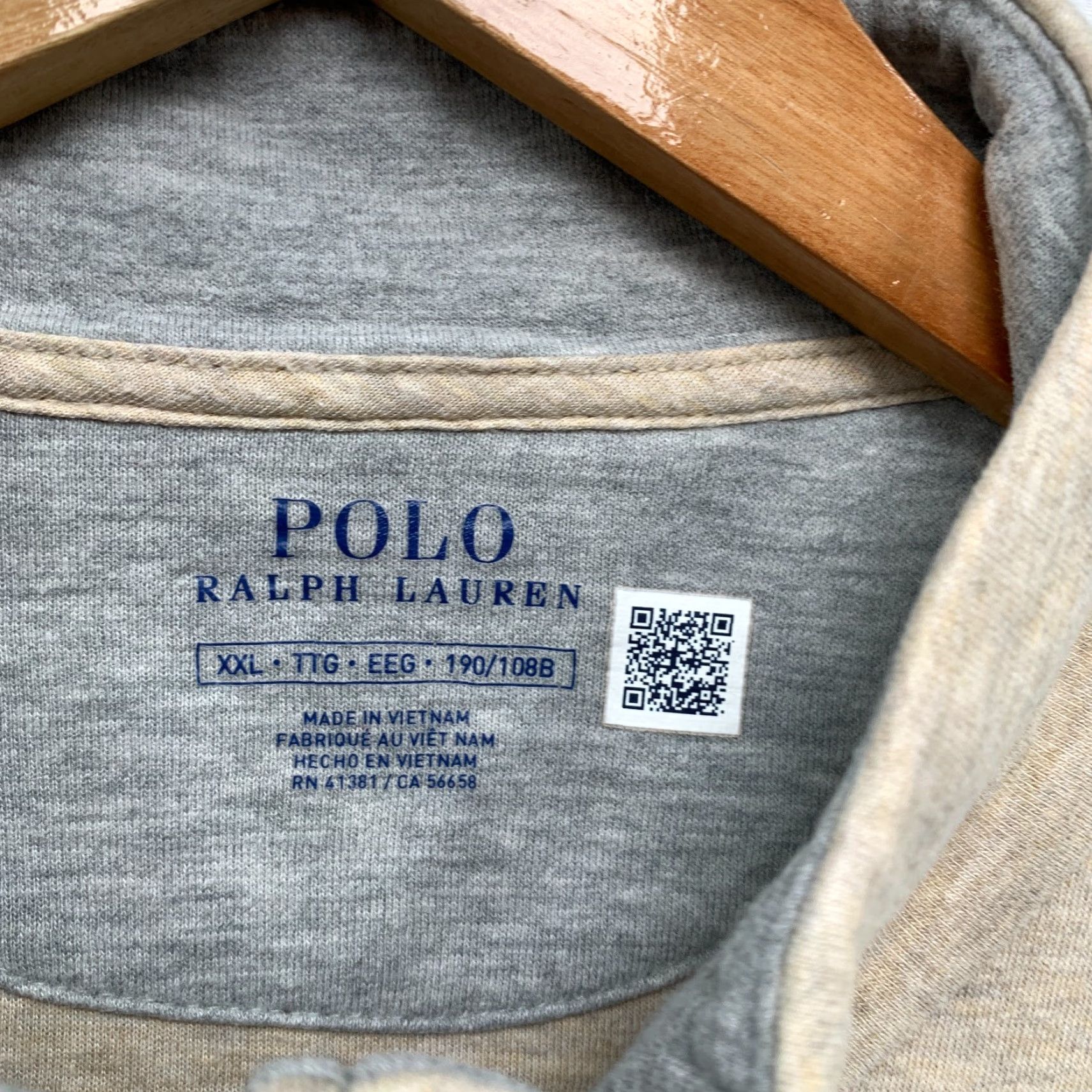 Polo Ralph Lauren Polo Ralph Lauren 1/4 Zip Pullover Sweater Mens 2XL Beige Solid Preppy Size US XXL / EU 58 / 5 - 2 Thumbnail