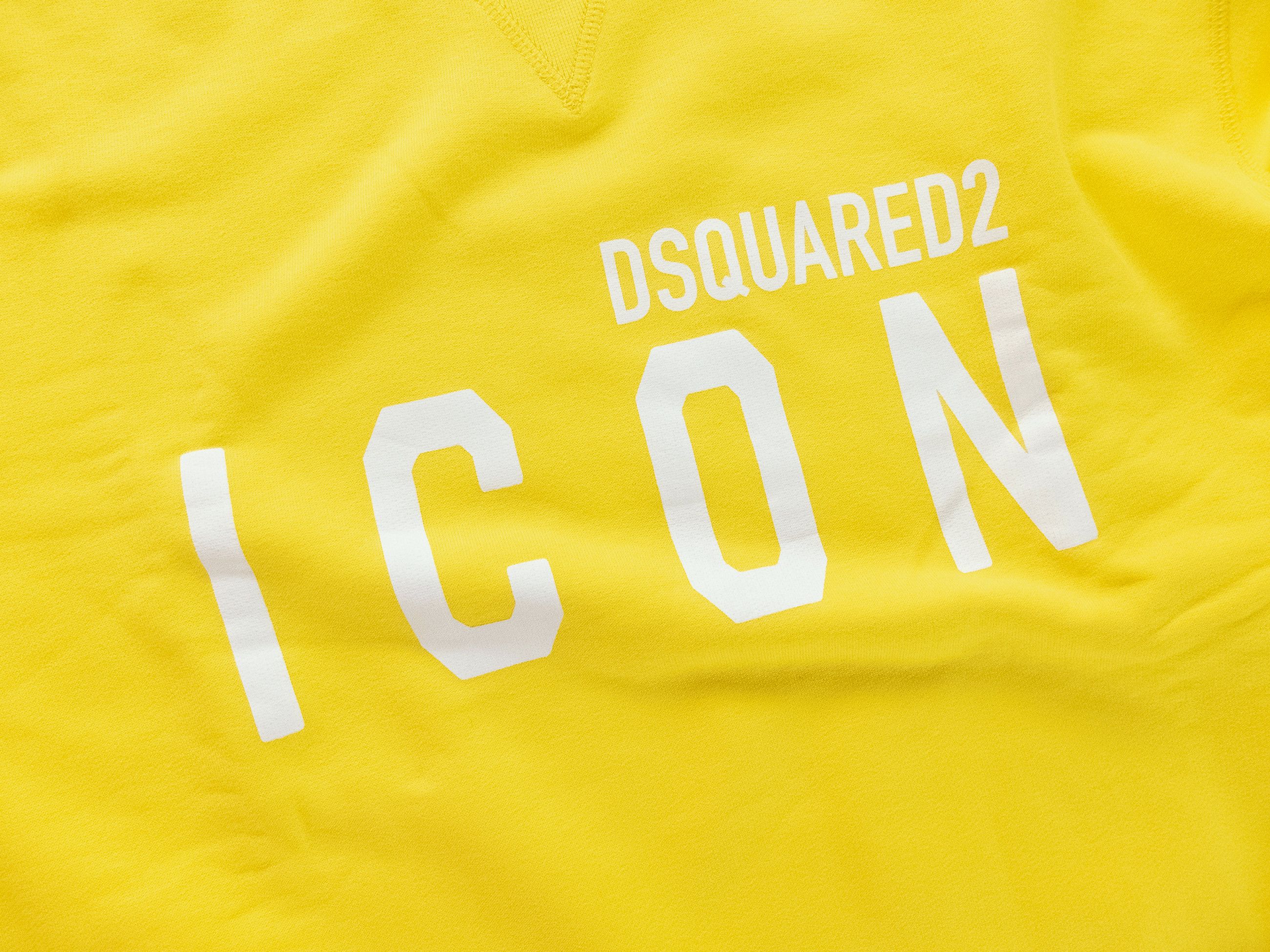 Dsquared2 DSQUARED2 yellow Icon logo print cotton sweatshirt XXL Size US XXL / EU 58 / 5 - 8 Thumbnail