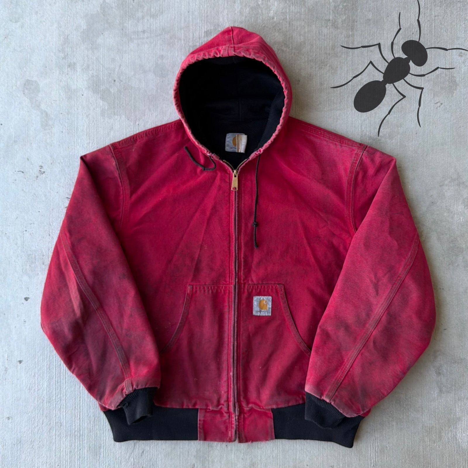 Carhartt × Vintage Carhartt JR100 red hooded work wear jacket Size US L / EU 52-54 / 3 - 1 Thumbnail
