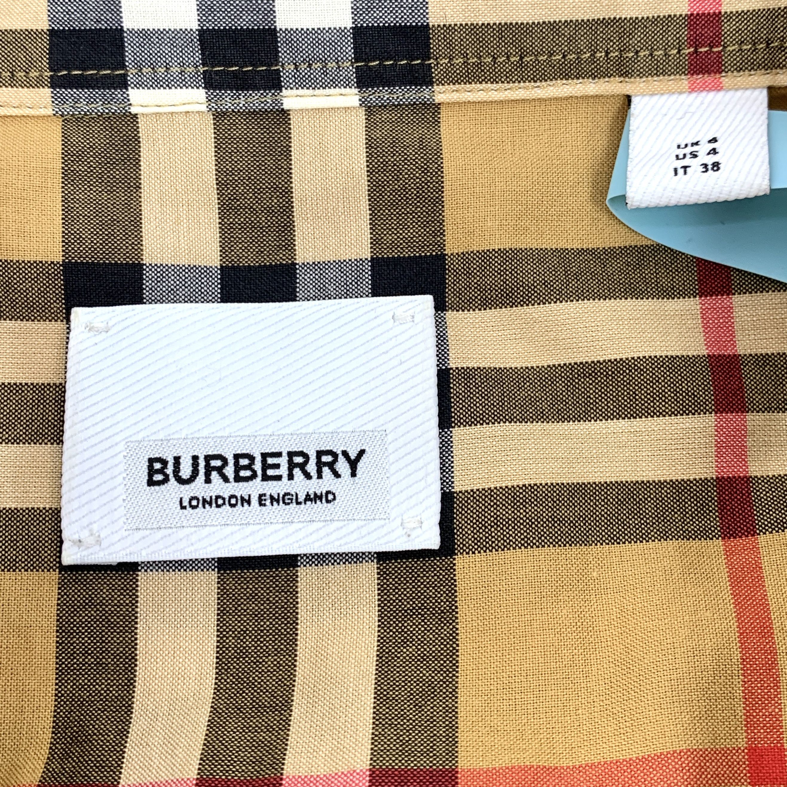 Burberry Burberry Shirt Classic Check Cotton Brown Button-Up (Size S) Size S / US 4 / IT 40 - 2 Thumbnail