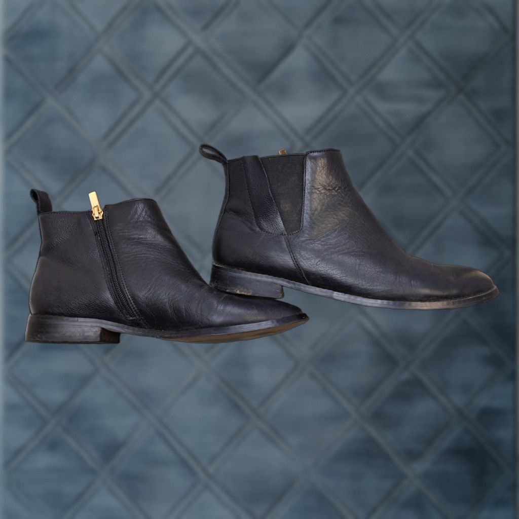 Lands' End Lands' End Boots Womens 8.5 Black Leather Chelsea Ankle Zip Booties Size US 9 / IT 39 - 1 Thumbnail