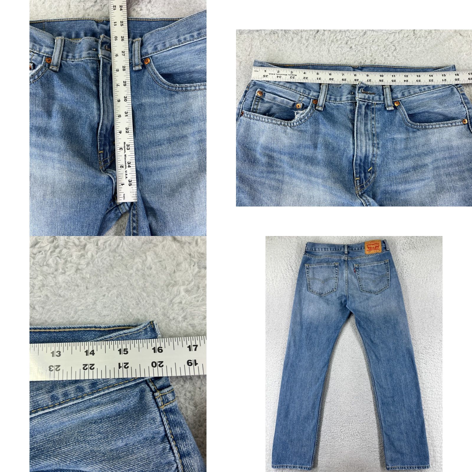 Levi's Levi's Jeans 505 Adult 32 Blue Denim Cotton Regular 5-Pocket Design Medium Wash 31x31 Mens Size US 32 / EU 48 - 9 Thumbnail