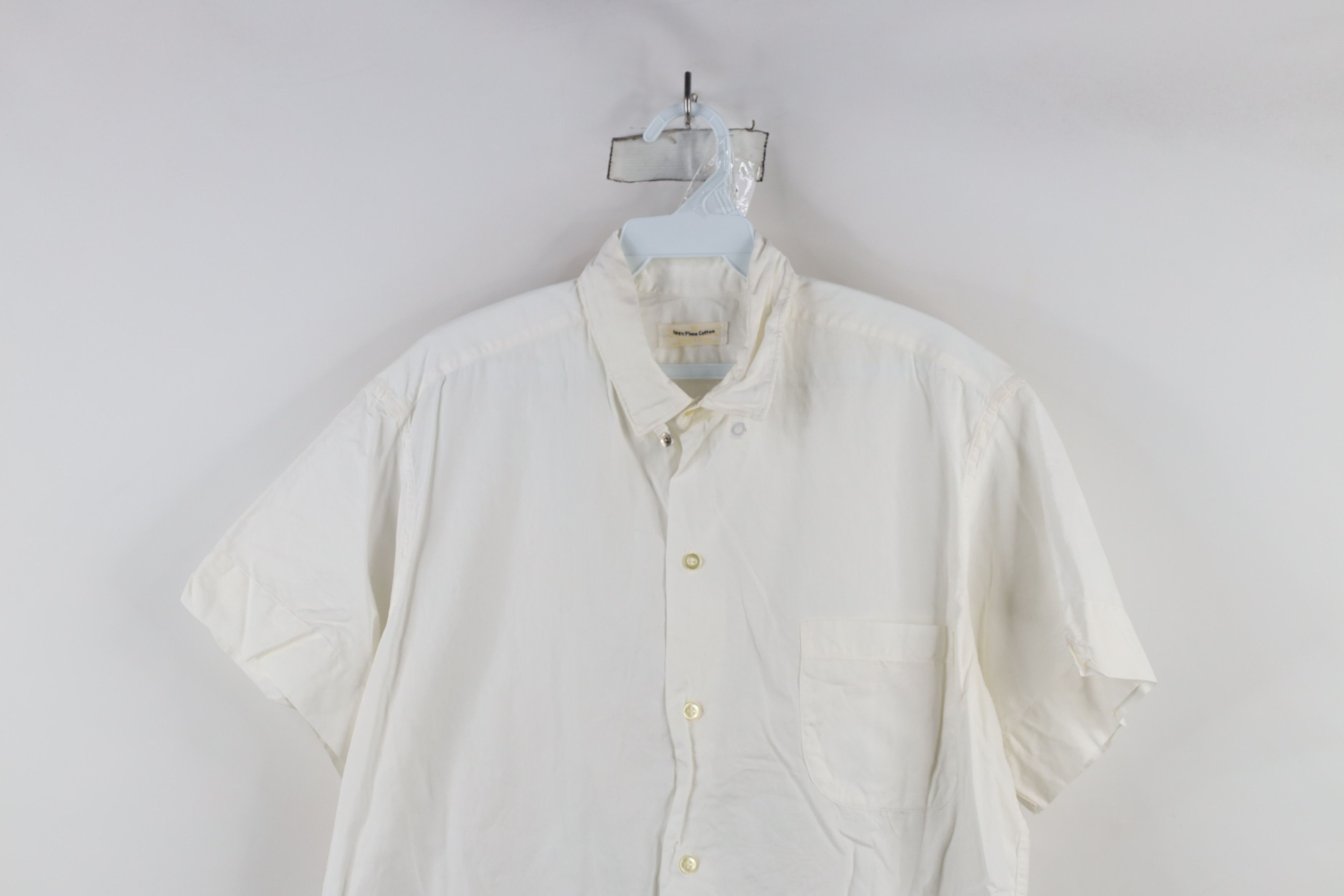 Vintage Vintage 50s Streetwear Collar Pima Cotton Shirt White USA Size US L / EU 52-54 / 3 - 2 Thumbnail