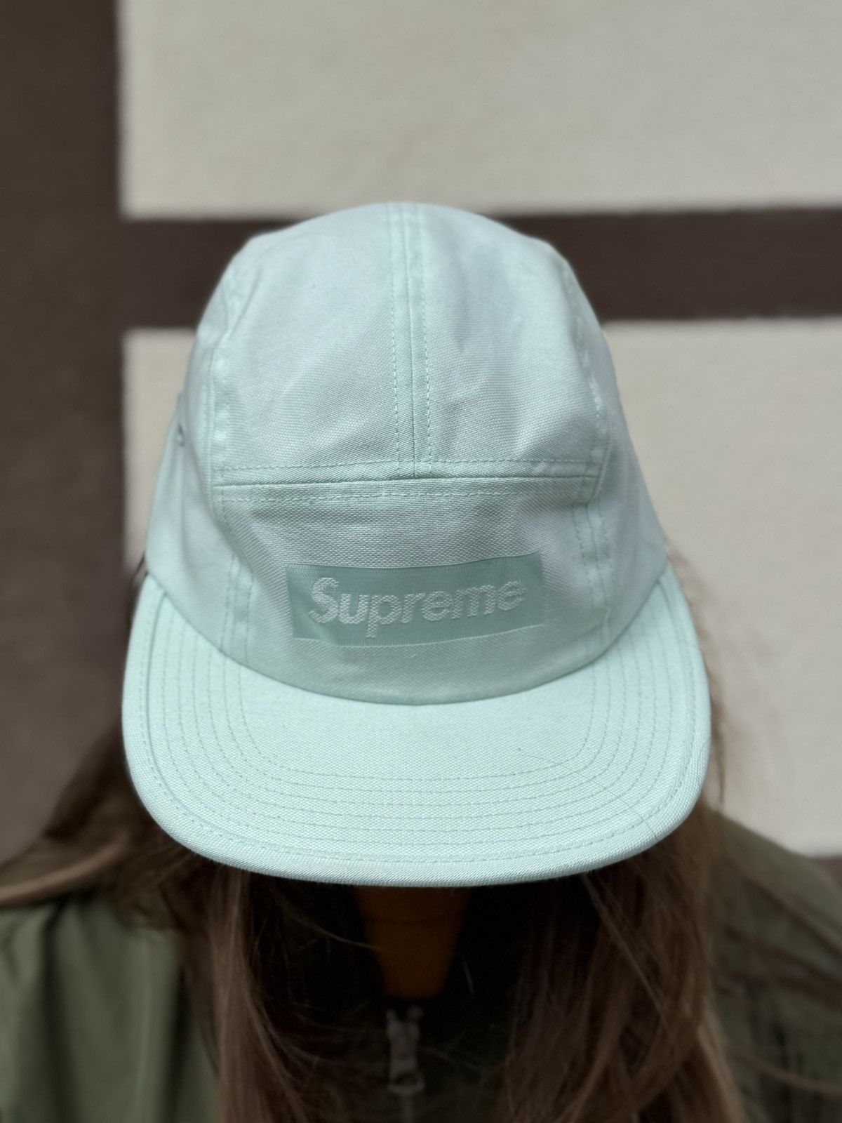 Supreme Supreme Jacquard Box Logo Camp Cap 5 Panel Turquoise Size ONE SIZE - 4 Thumbnail