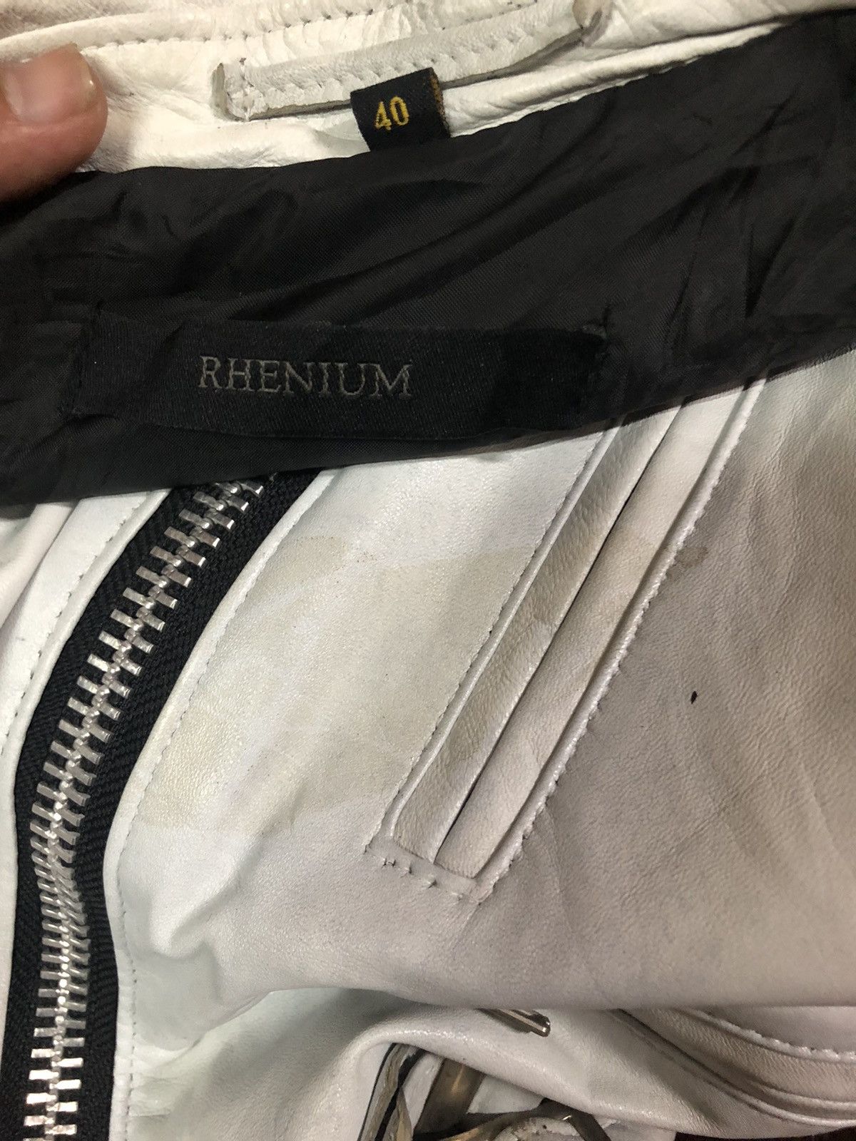 Japanese Brand Rhenium Double Collar Lamb leather Punk Jacket Size S / US 4 / IT 40 - 3 Thumbnail