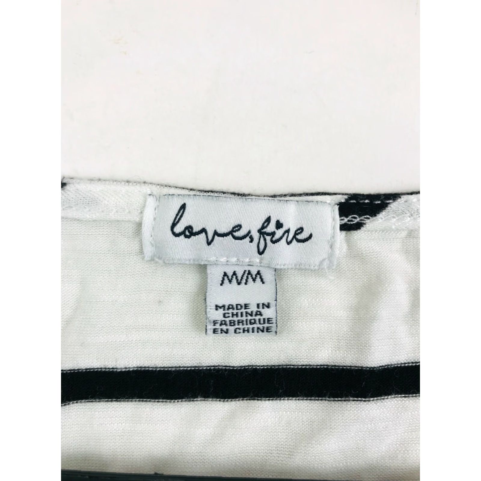 Vintage Love Fire Top Women’s Striped Sleeveless V-Neck Lace Up Sides Black White M Size M / US 6-8 / IT 42-44 - 5 Thumbnail