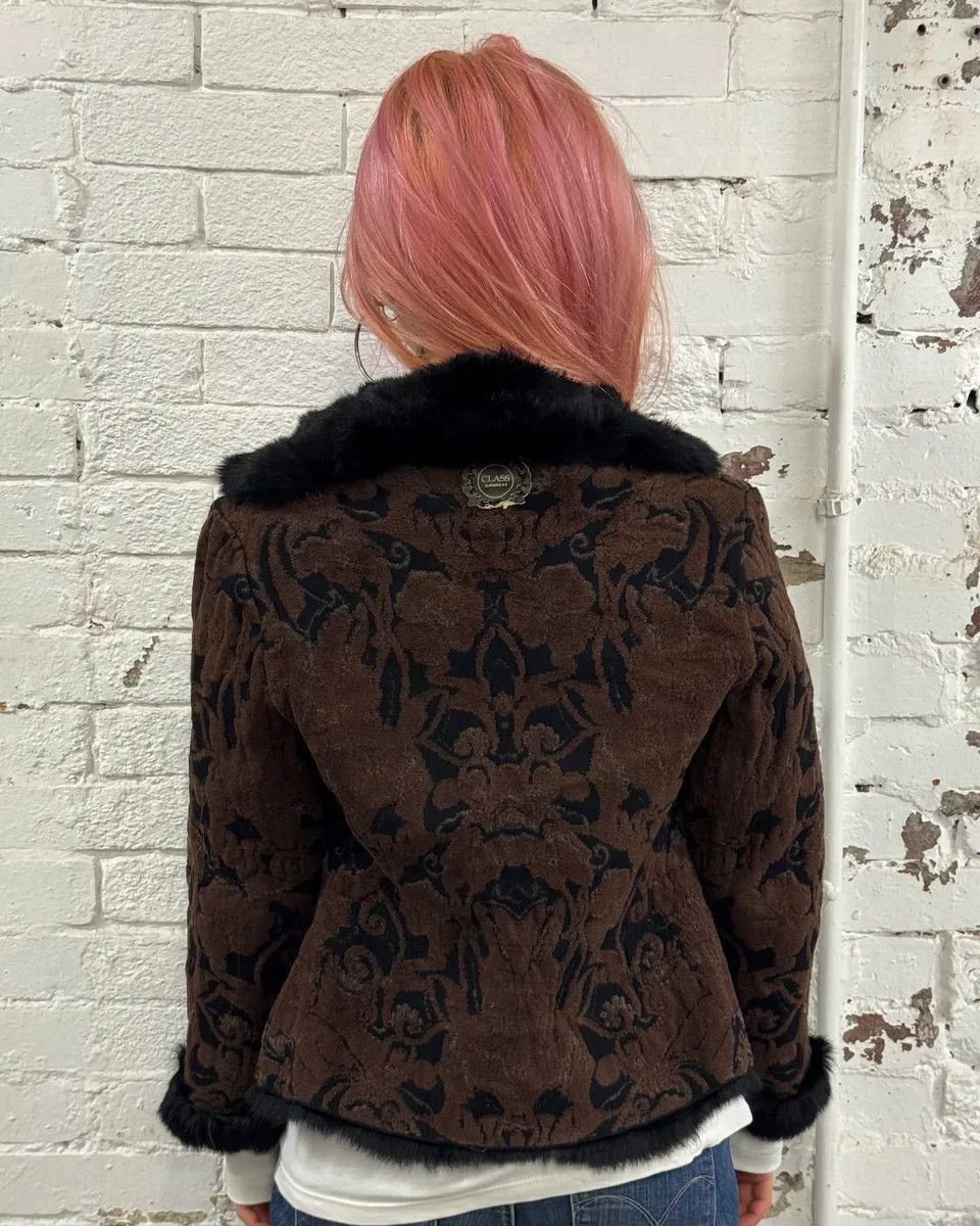 Roberto Cavalli 2000s Roberto Cavalli Reversible Black Fur Puffer & Ornament Brown Jacket Size S / US 4 / IT 40 - 4 Thumbnail