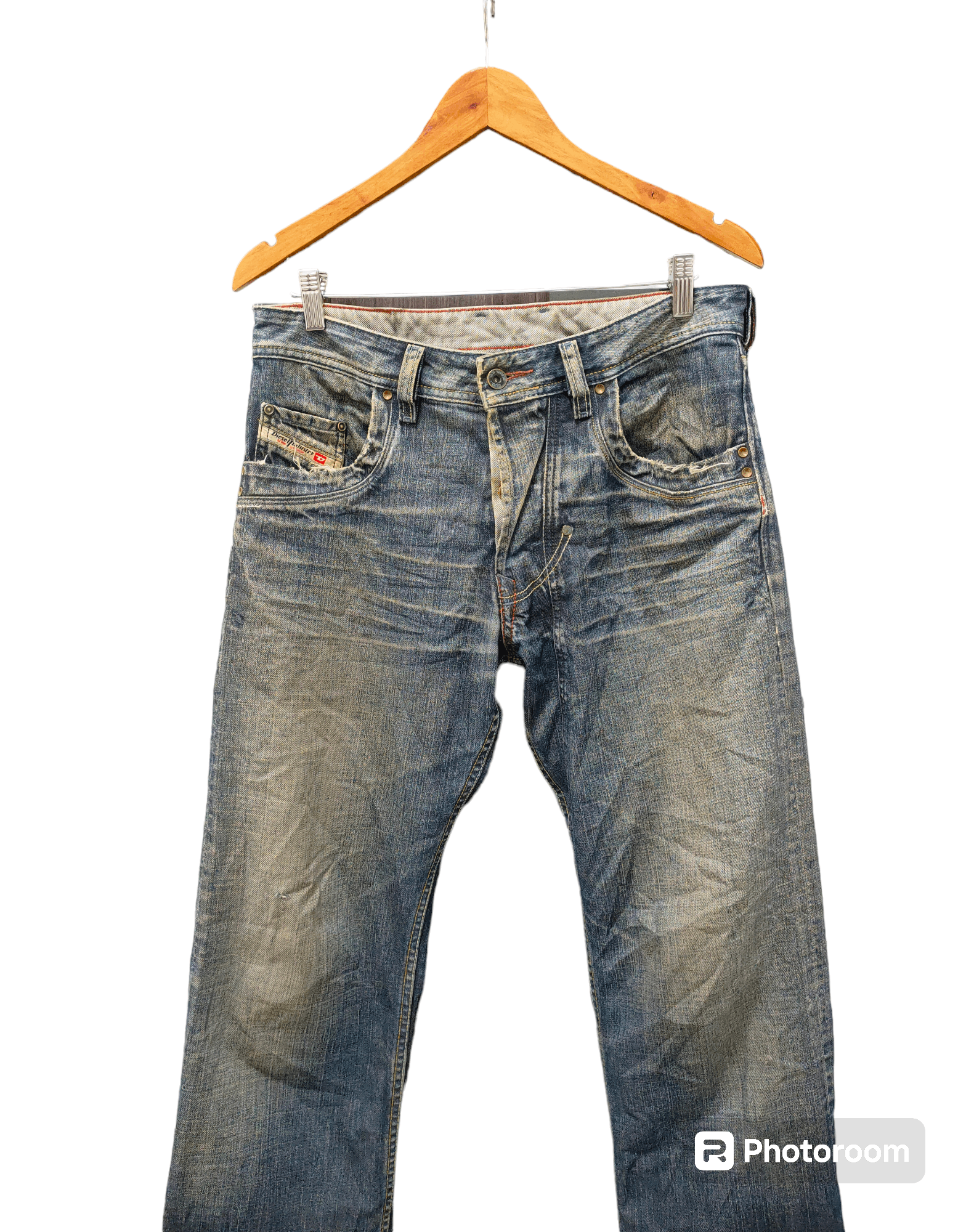 Diesel 💥 Distressed Flared Diesel Industry Denim 💥 Size US 33 - 1 Thumbnail