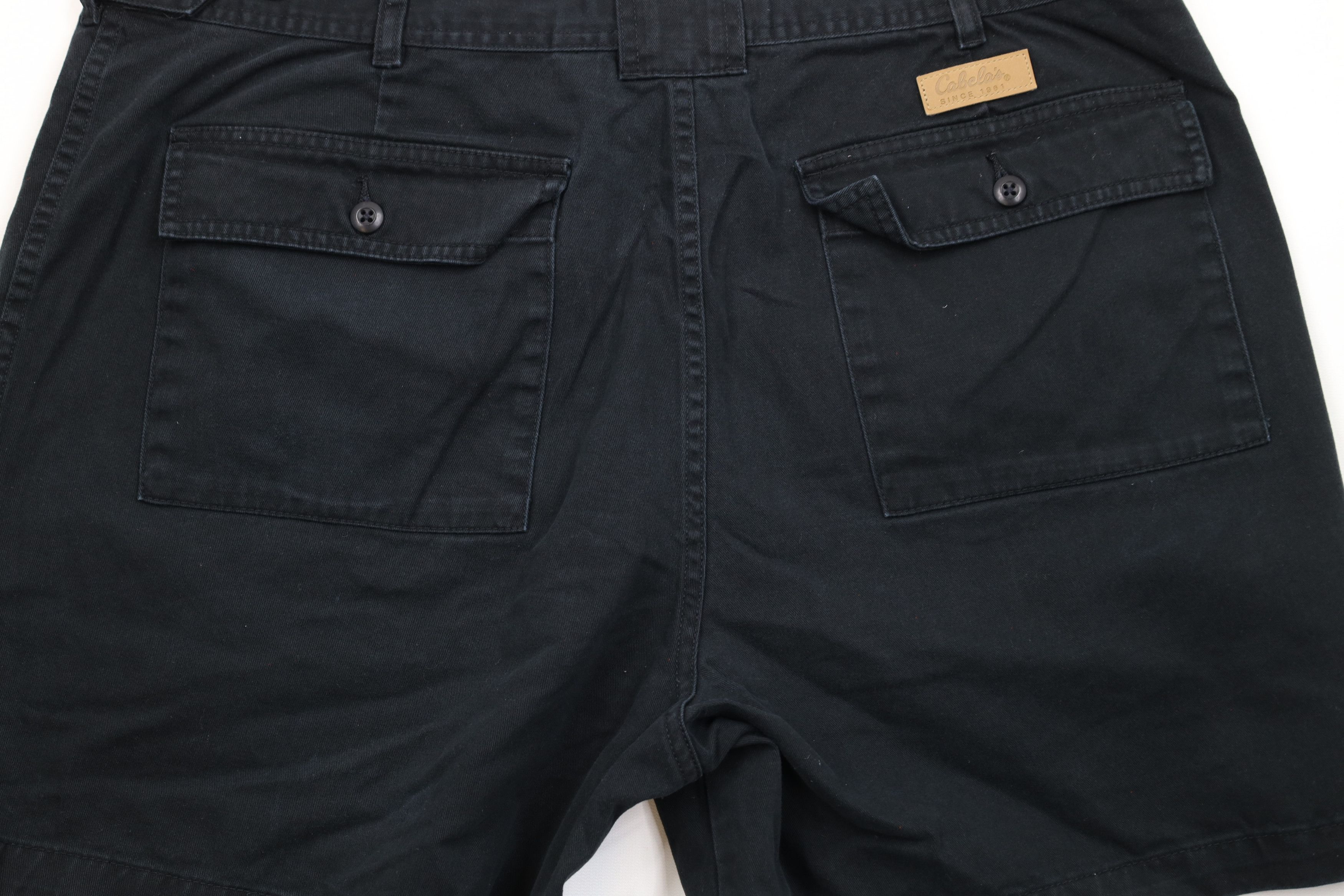 Cabelas × Vintage Vintage 90s Cabelas Above Knee Cargo Shorts Black Cotton Size US 40 / EU 56 - 11 Thumbnail