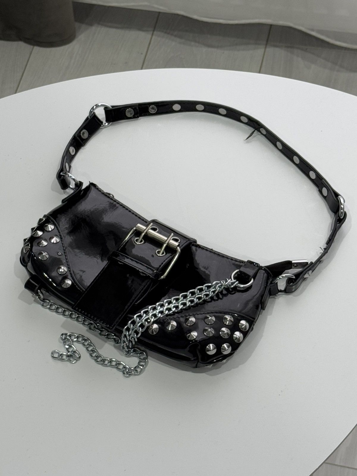 Black Opium Y2K Punk Avant Garde Glamour Mini Bag, Women's