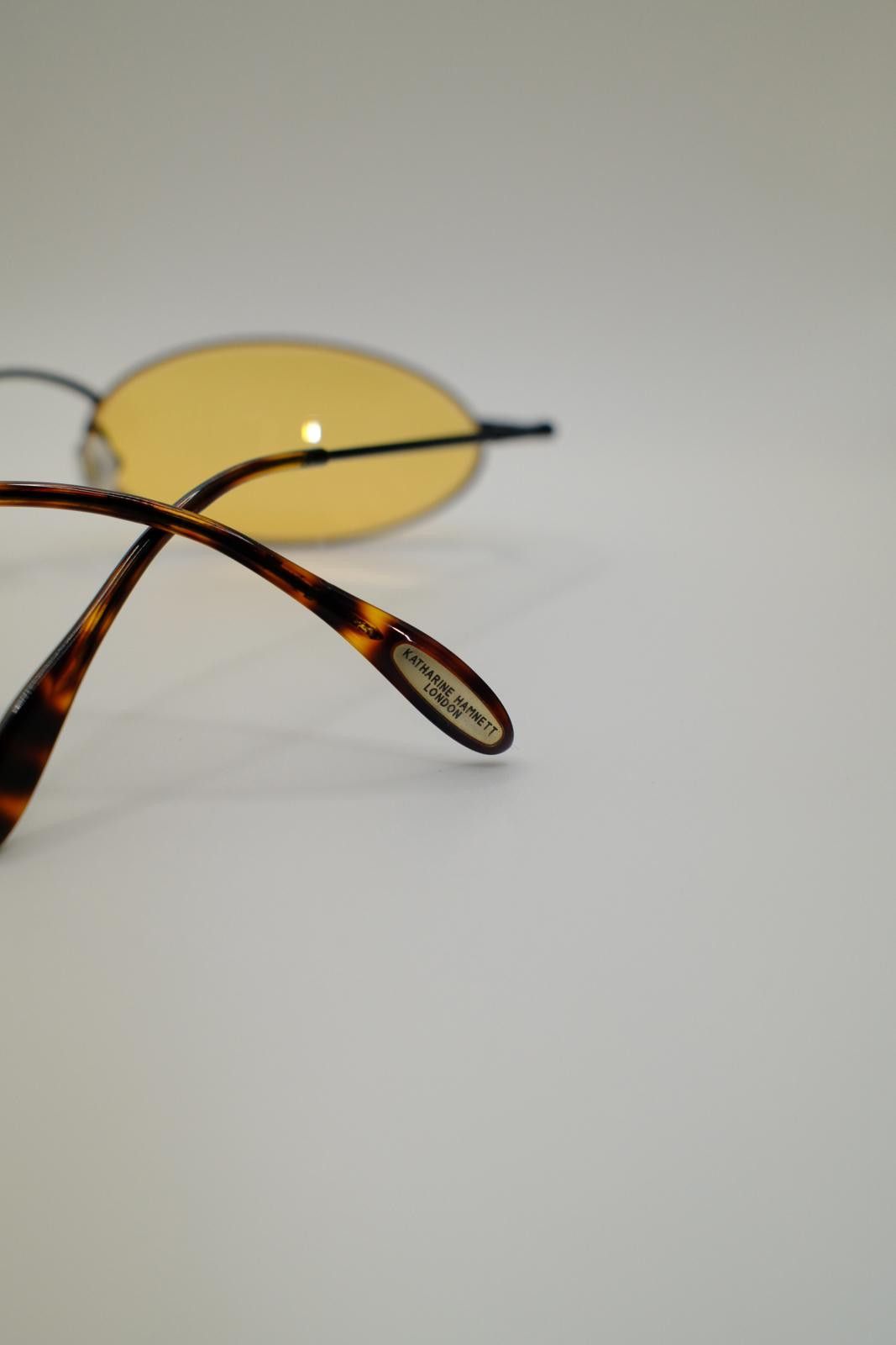 Katharine Hamnett London 90s Katharine Hamnett Oval Frame Yellow Tint Sunglass Size ONE SIZE - 5 Thumbnail