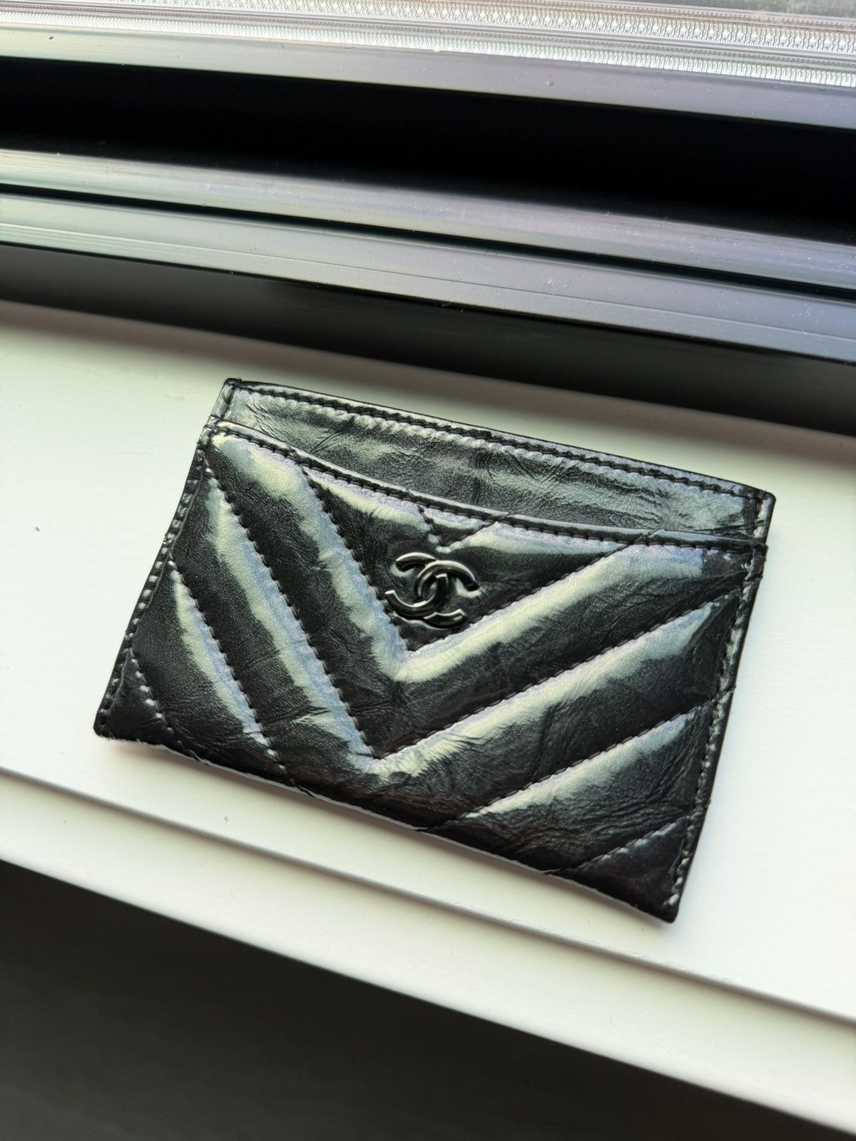 Chanel Chanel Patent Black Cardholder Size ONE SIZE - 16 Thumbnail