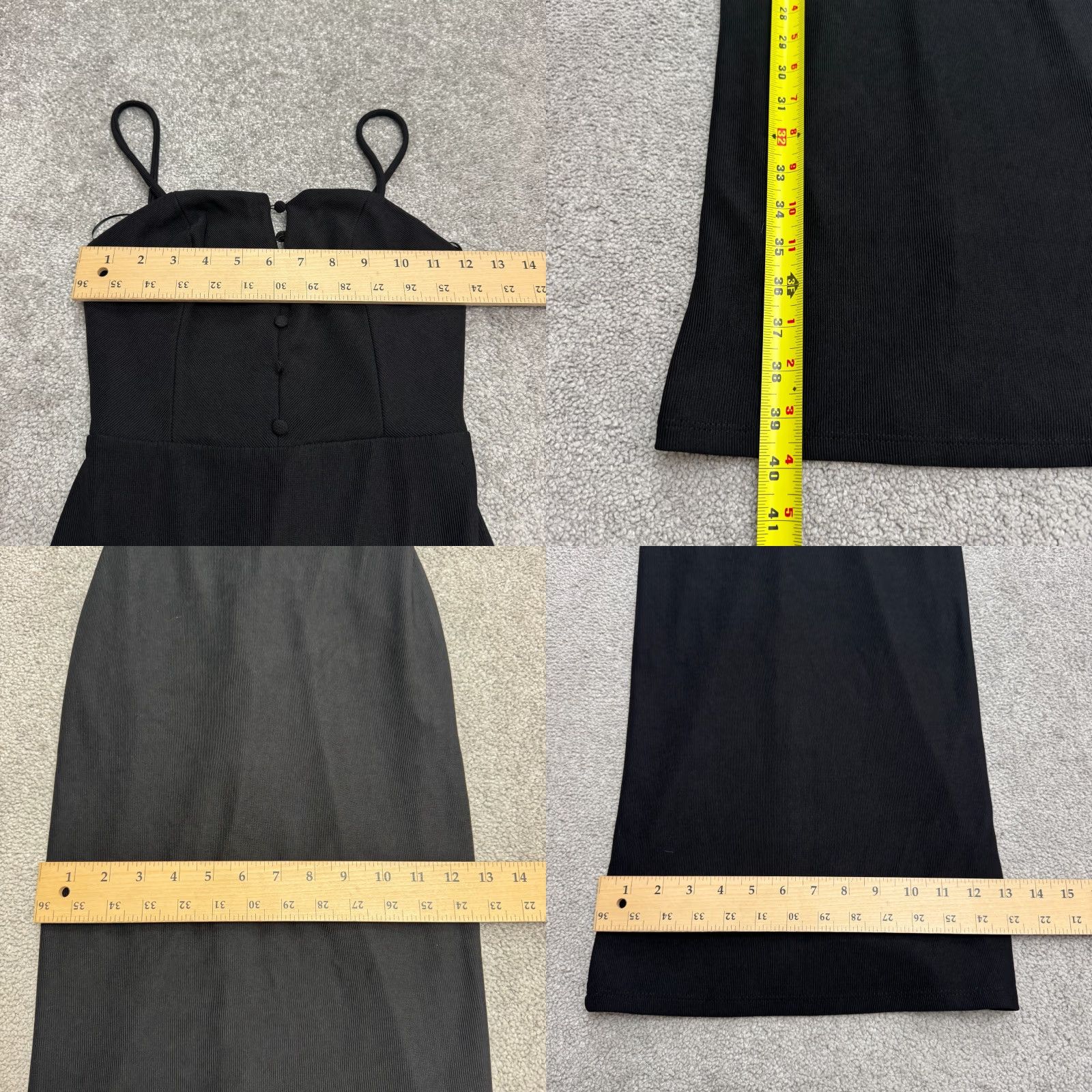 Bershka Bershka Black Night Out Midi Dress Womens Small Button Front Strappy Knit Slip Dress Sleeveless Size S / US 4 / IT 40 - 9 Thumbnail