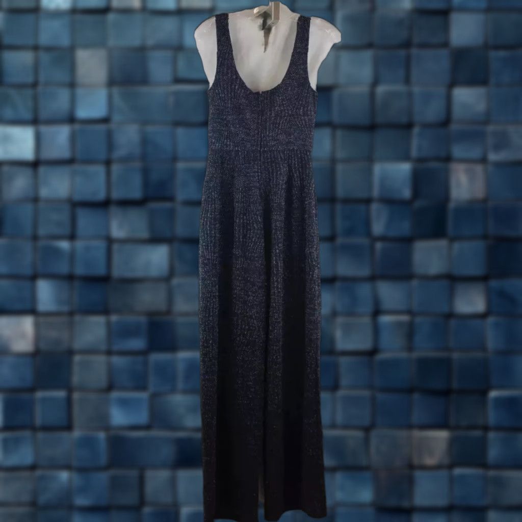 Vintage NEW Audrey Parks Navy/Shimmer Straight Leg Jumpsuit Size S Women/NWT Size 28" / US 6 / IT 42 - 1 Thumbnail