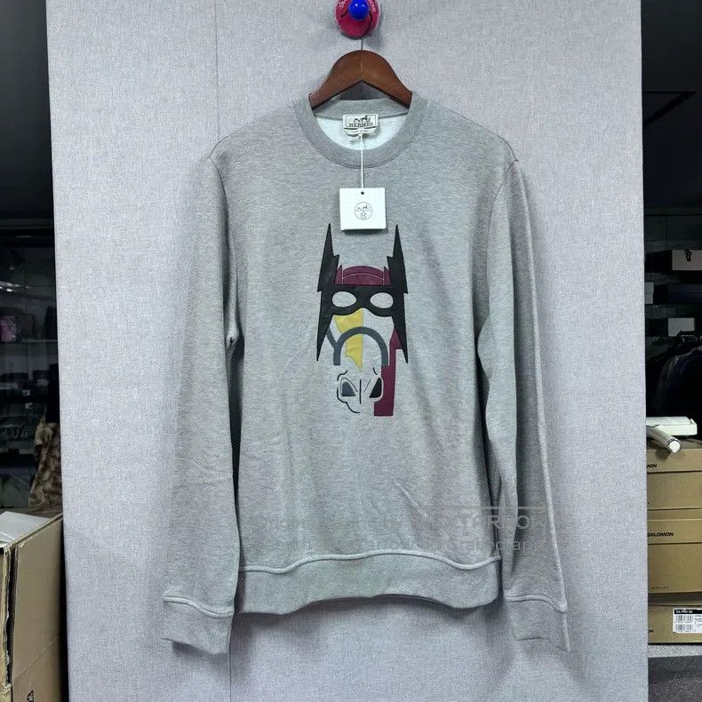 Hermes Hermes Horse Head Men's Sweatshirt - Grey Size US L / EU 52-54 / 3 - 1 Thumbnail