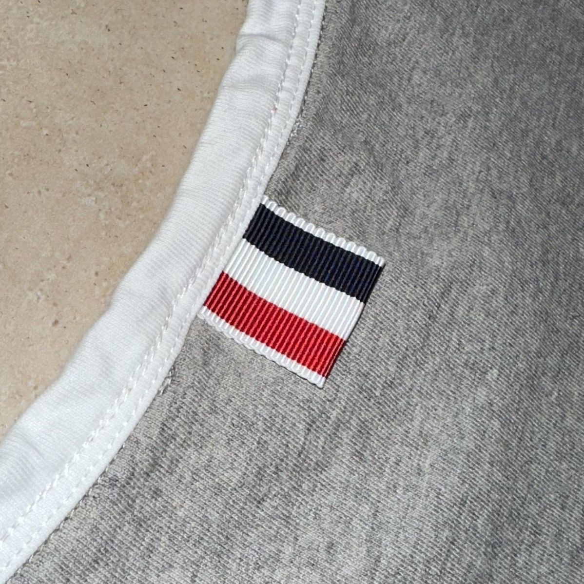 Thom Browne Thom Browne Contrast Trim Ringer Short Sleeve T-Shirt Gray 1 Size US S / EU 44-46 / 1 - 5 Thumbnail