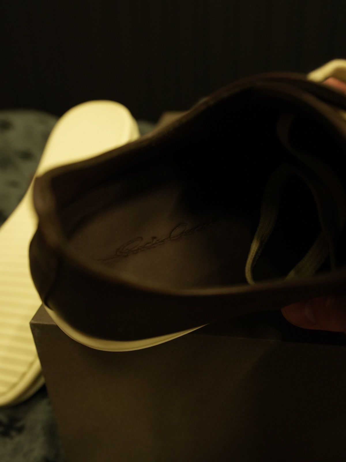Rick Owens × Rick Owens Drkshdw Rick Owens Brown Leather Low Top Sneakers Size US 7 / EU 40 - 8 Thumbnail