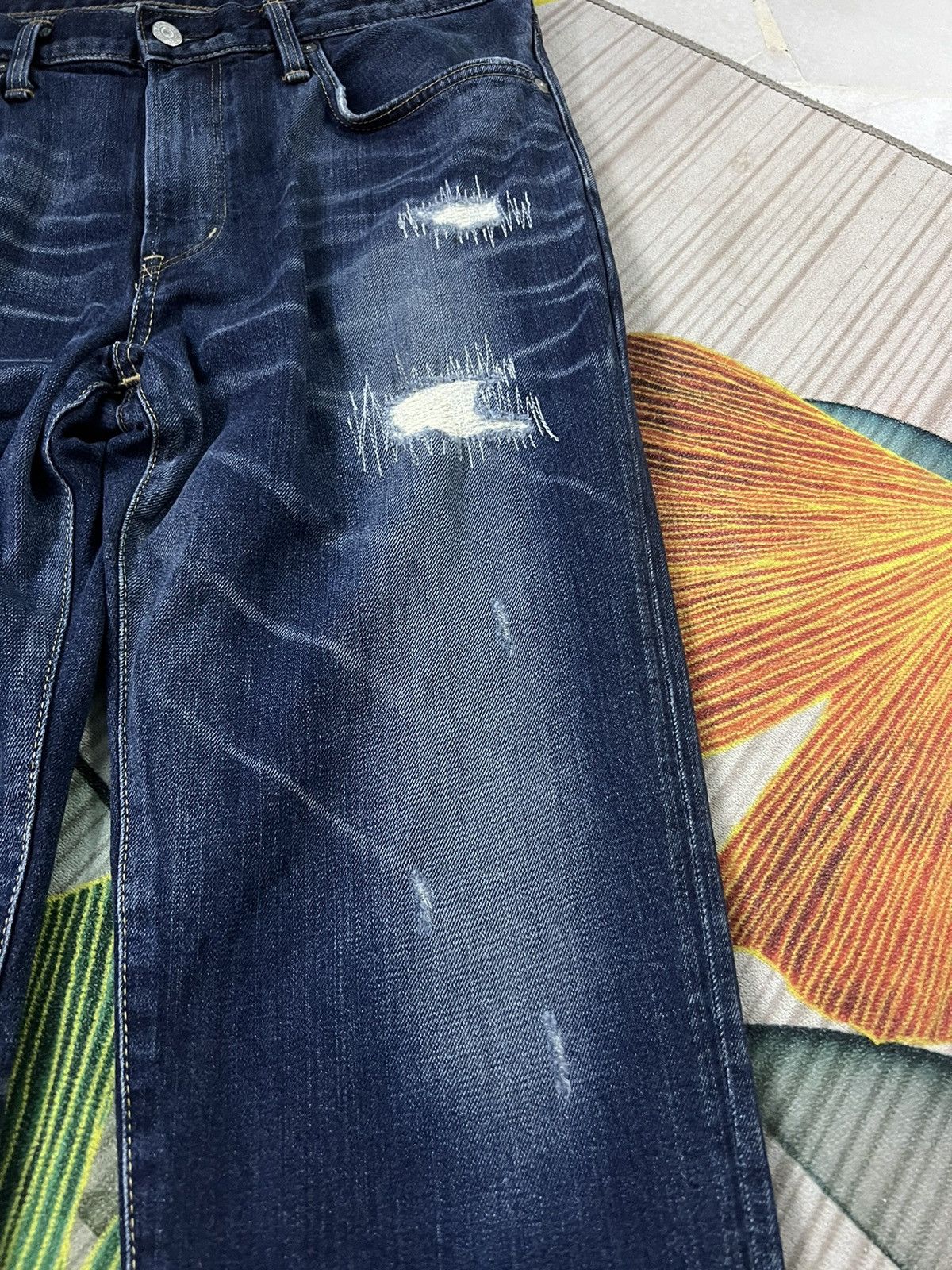 Edwin × If Six Was Nine VINTAGE EDWIN WHITE TAG DISTRESSED JEANS VERY RARE Size US 34 / EU 50 - 3 Thumbnail