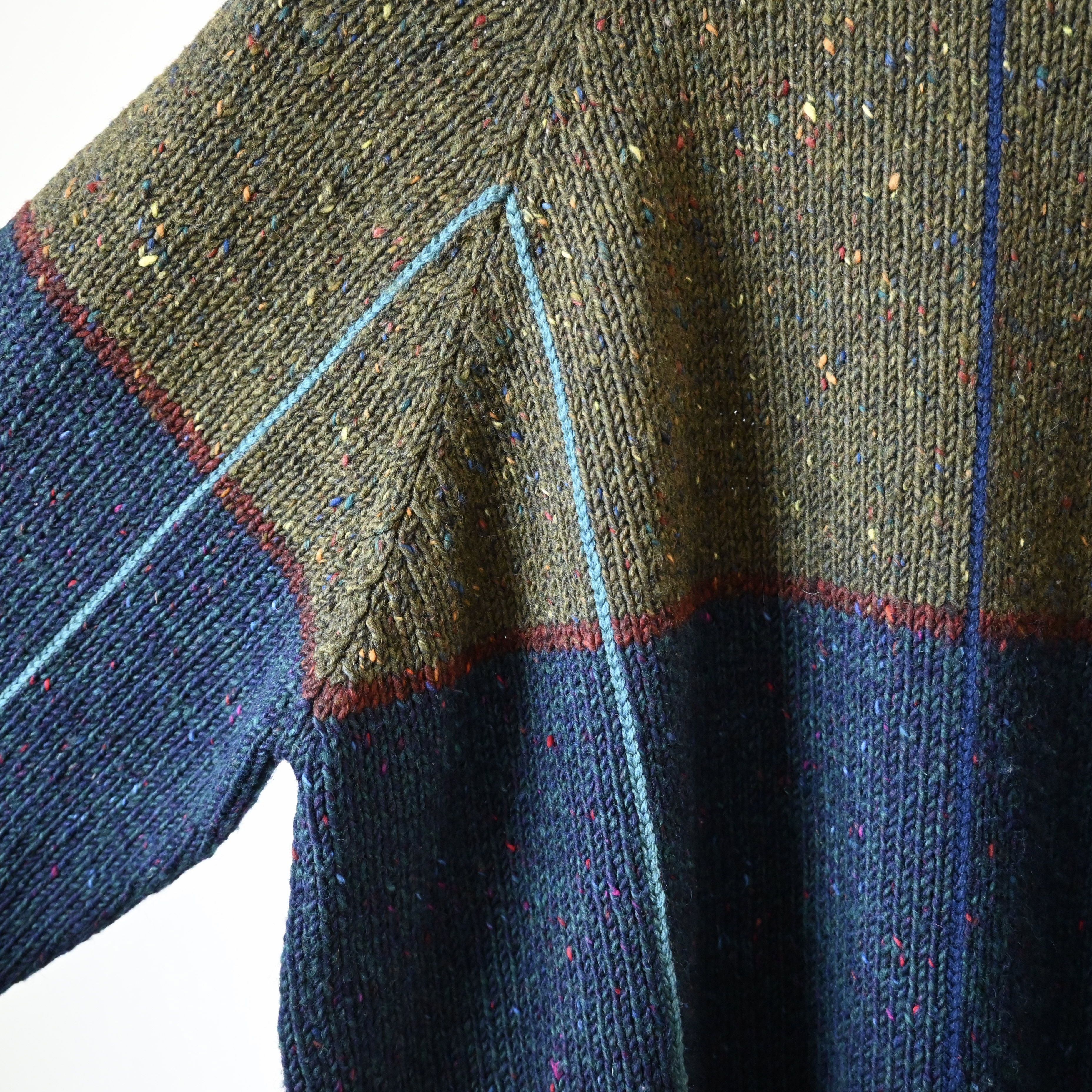 Lands' End Vintage 1990s LAND'S END panel knit sweater, made in Ireland Size US M / EU 48-50 / 2 - 9 Thumbnail