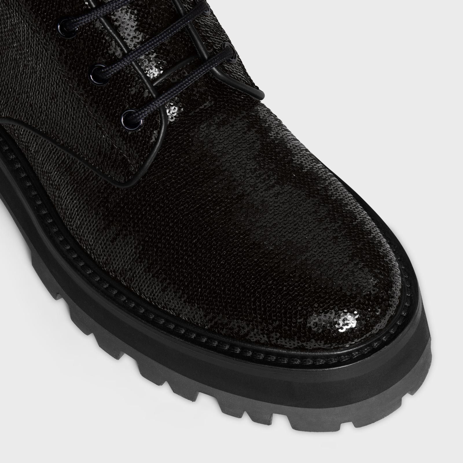 Celine o1bcso1str0824 Lace-Up Boot Celine Bulky In Sequins in Black Size US 4 / IT 34 - 4 Thumbnail
