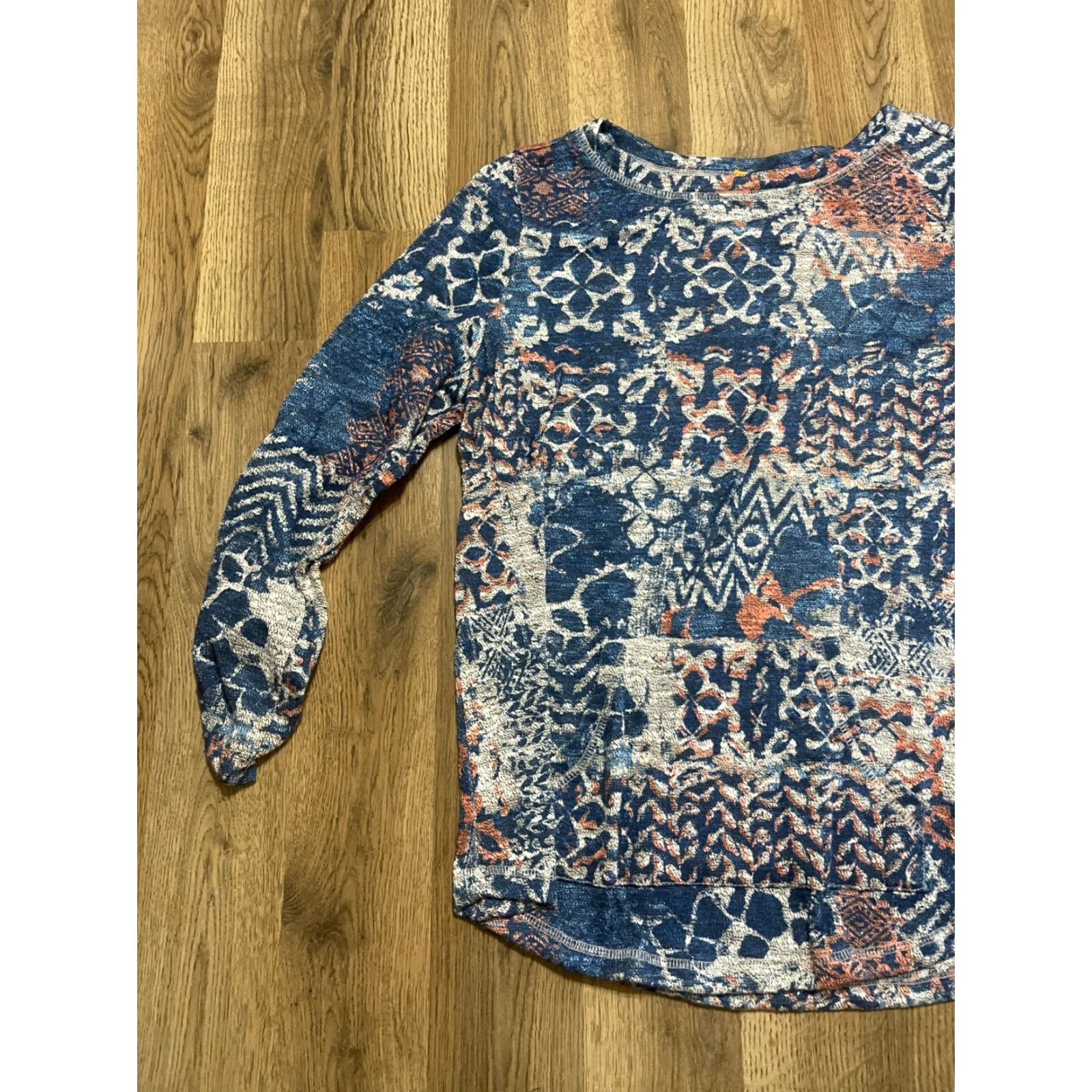 Vintage Ruby Rd. Shirt Women Size S Long Sleeve Orange White Blue Solid Casual Modern Lightweight Size S / US 4 / IT 40 - 3 Thumbnail