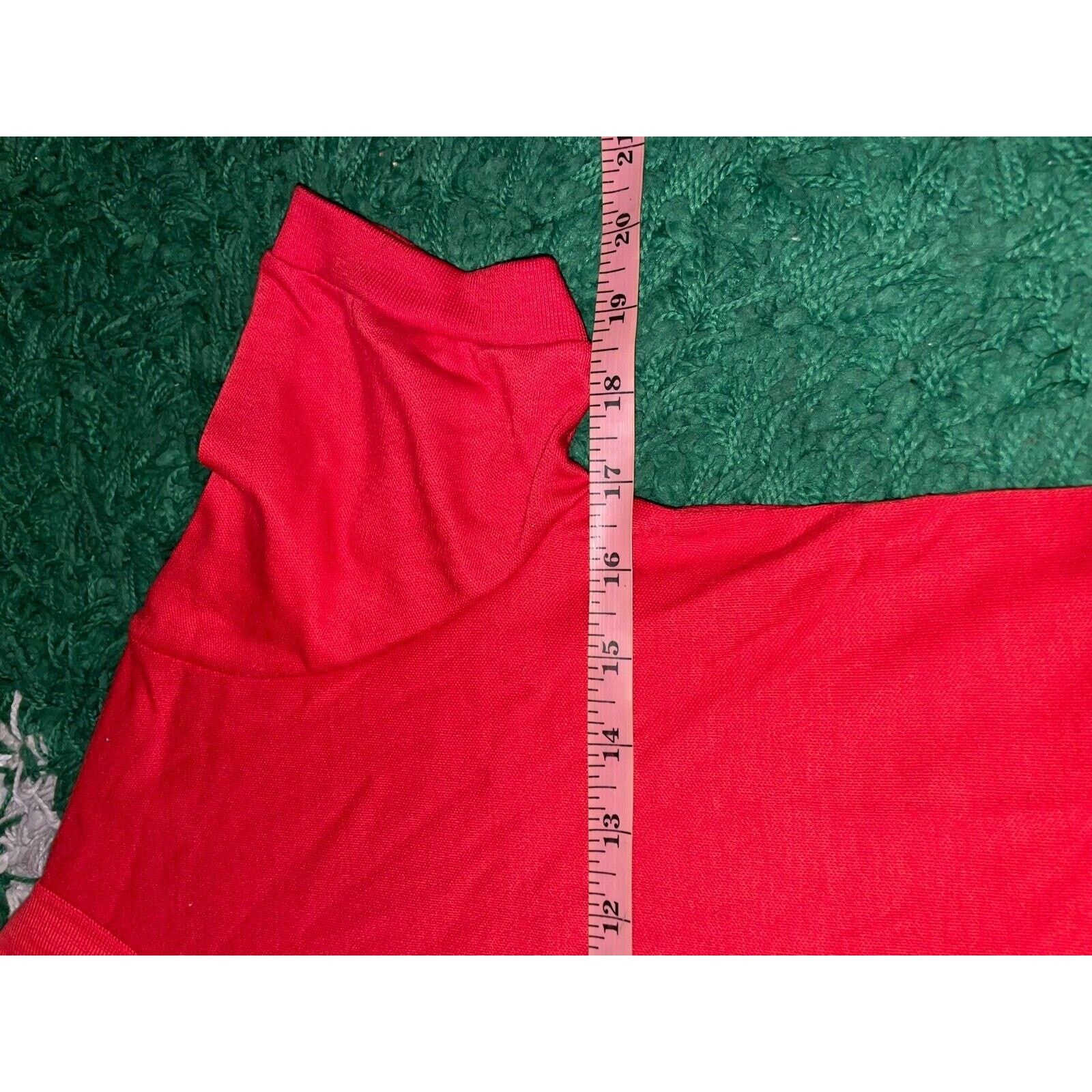 Vintage Womens 1980s Red Polo Shirt Print-Ons Red Top 1980s Medium Size M / US 6-8 / IT 42-44 - 8 Thumbnail