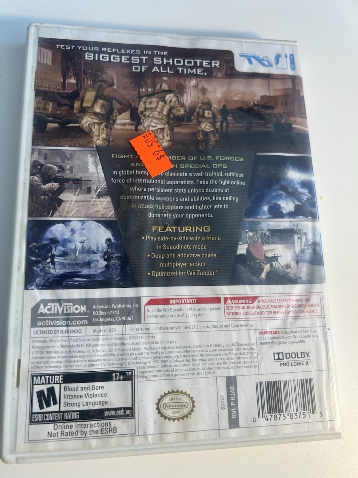 Other Call of Duty: Modern Warfare Reflex Edition (Nintendo Wii Size ONE SIZE - 7 Thumbnail