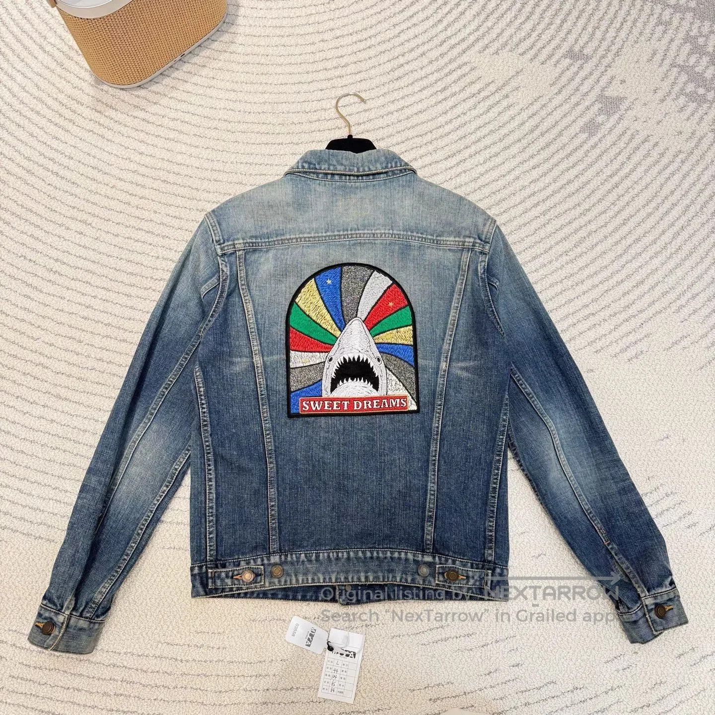 Saint Laurent Paris Saint Laurent Blue Denim Shark Embroidery Jacket. Size US L / EU 52-54 / 3 - 2 Thumbnail