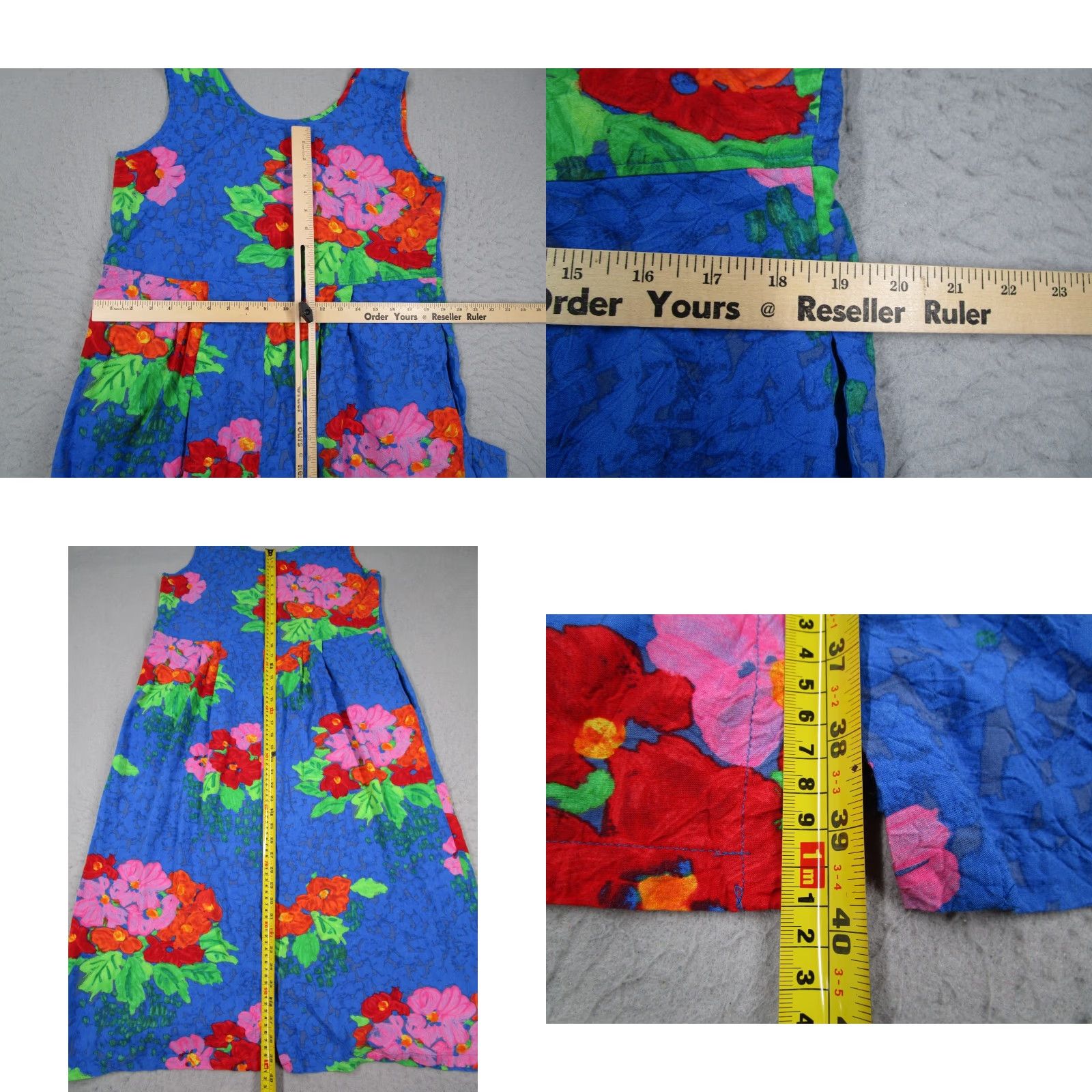 Jams World VINTAGE Jams World Dress Womens Large Blue Bluquet W334-BLUQ Rayon Made USA Hawaiian Sundress Size L / US 10 / IT 46 - 8 Thumbnail