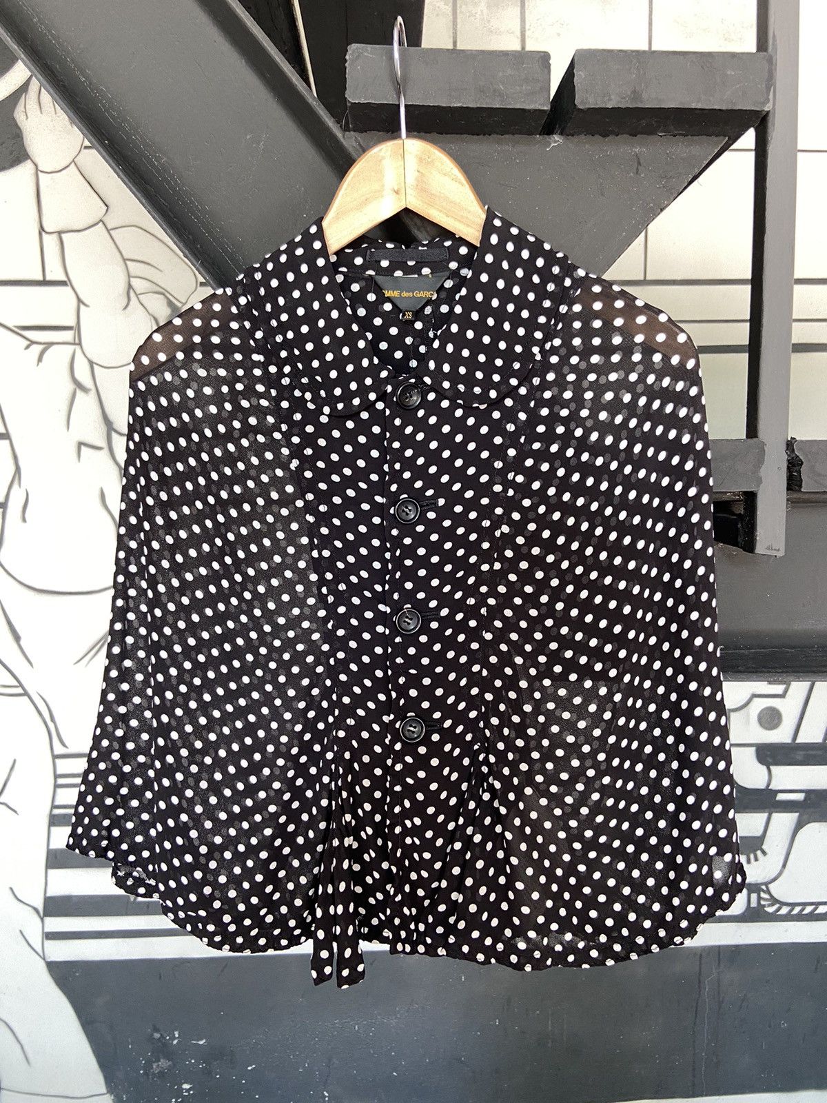 Comme des Garcons • mini polka dots cape shirt