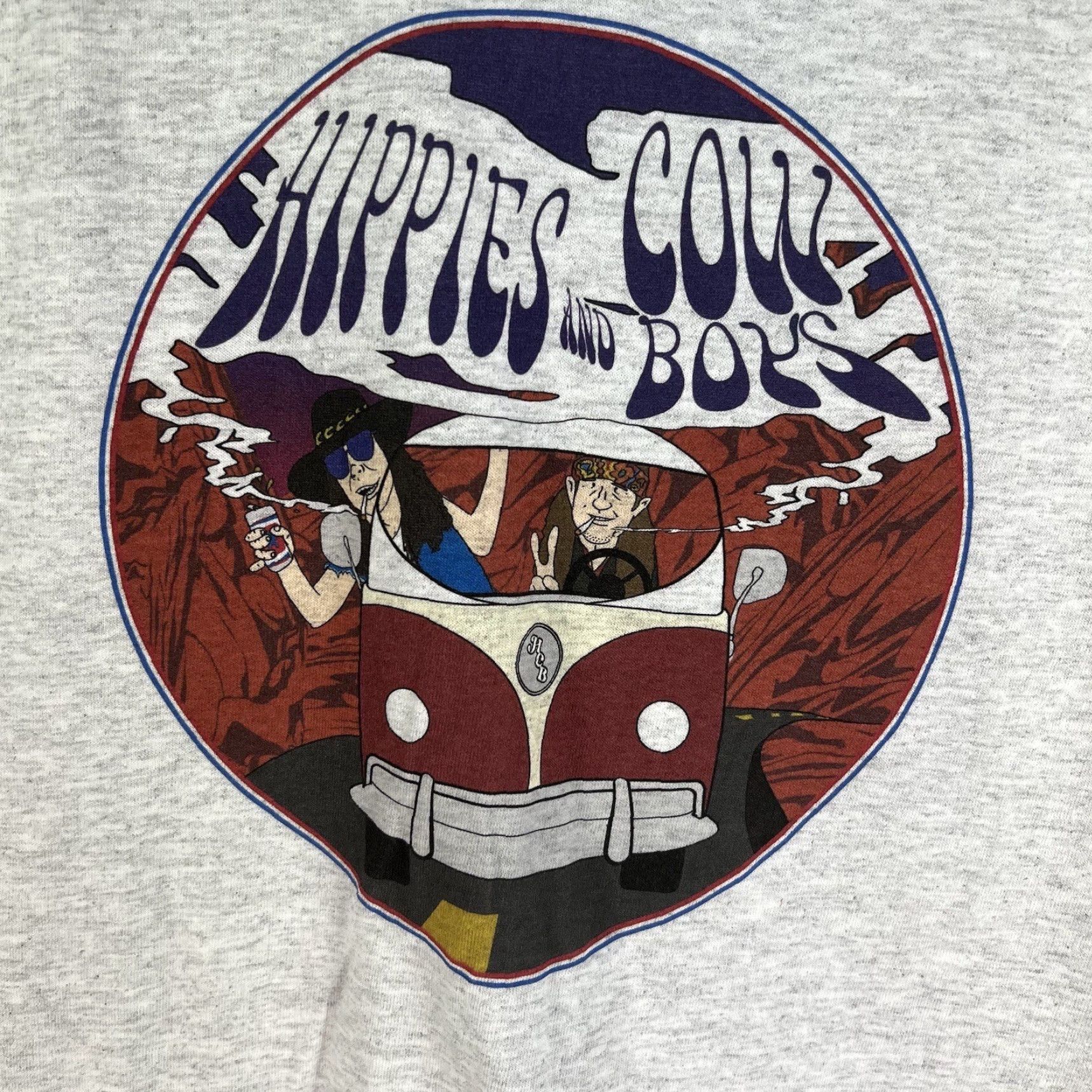 Gildan Hippies & Cowboys Graphic T Shirt Men's Size Small Gray Short Sleeve Size US S / EU 44-46 / 1 - 2 Thumbnail