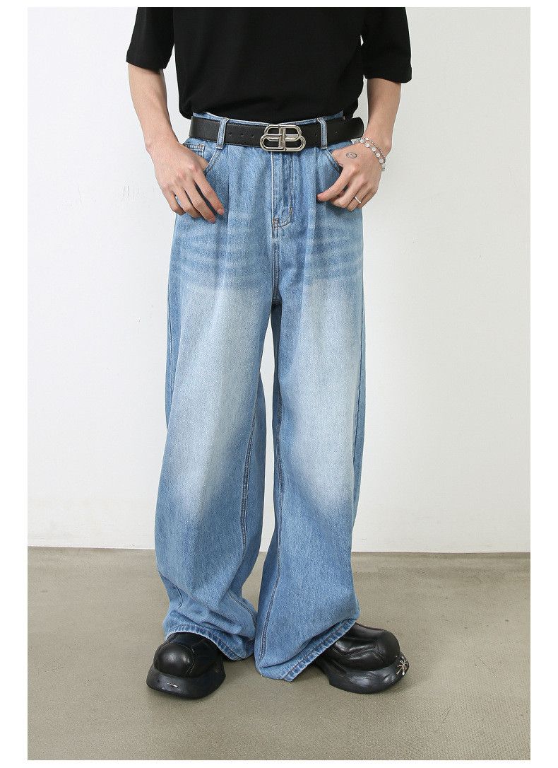 Japanese Brand × Jean Men's vintage washed distressed loose straight jeans Size US 32 / EU 48 - 3 Thumbnail