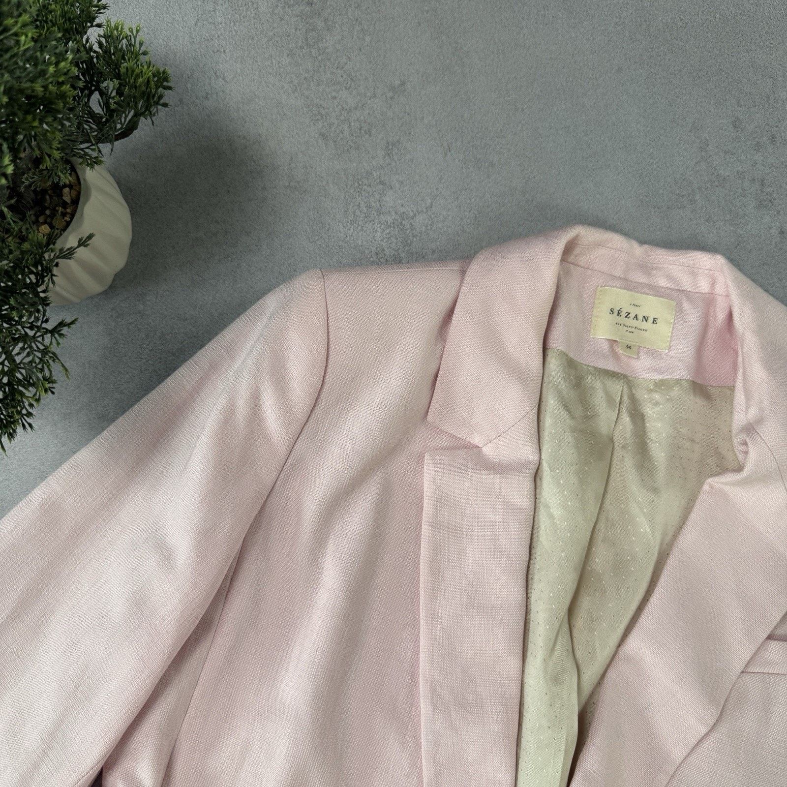 Sezane Sezane Paris Pink Double-Breasted Blazer Jacket Women's Size XS / US 0-2 / IT 36-38 - 2 Thumbnail