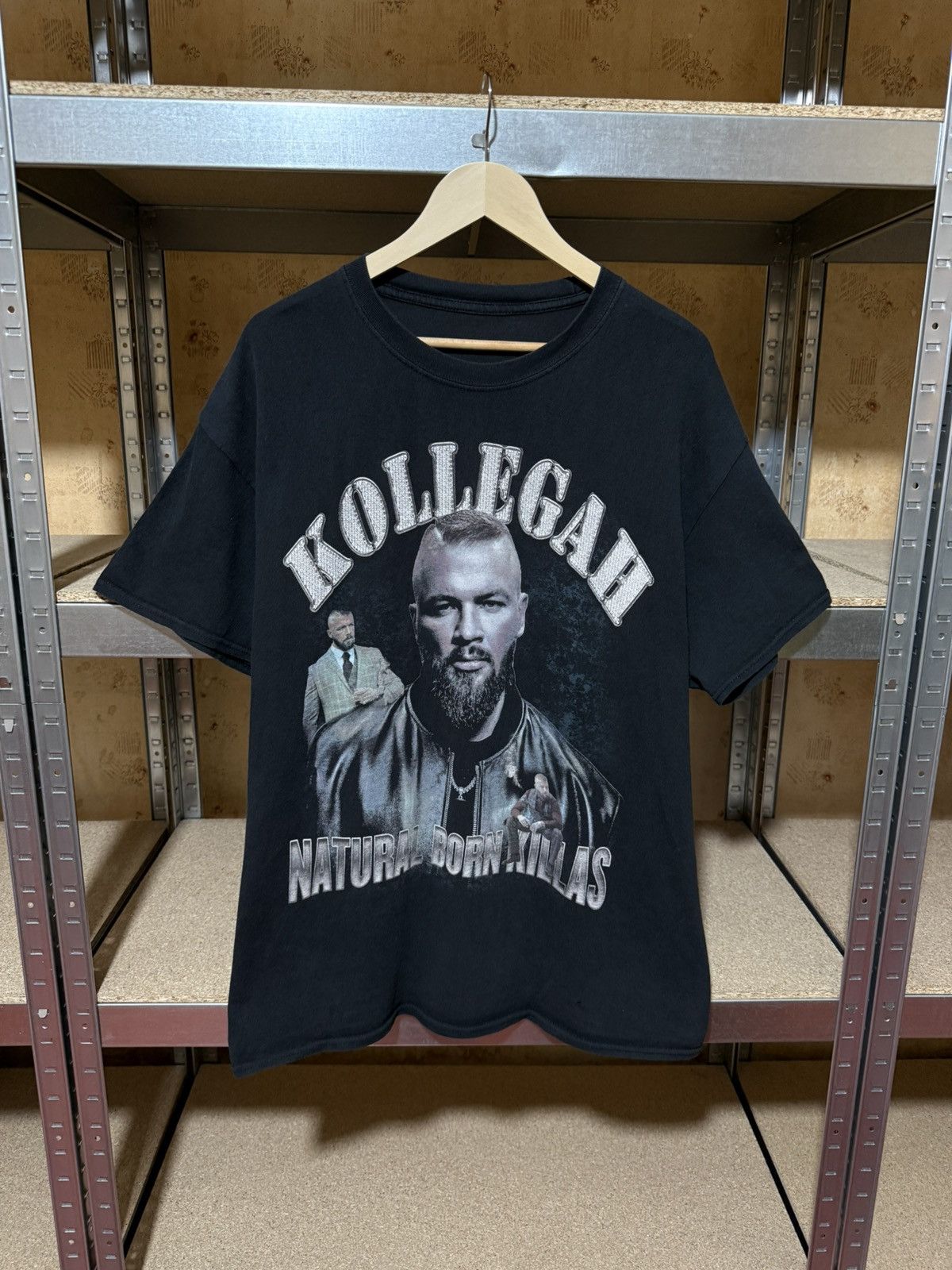 Band Tees × RUN DMC × Rap Tees Vintage 2021 Natural Born Killas Asche Kollegah T-Shirt Size US XL / EU 56 / 4 - 1 Thumbnail