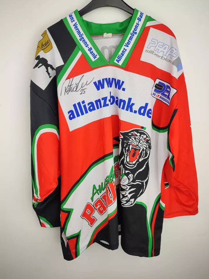 Vintage Vintage 1999 Augsburger Panther Game Worn Jersey Team Signed Size US XL / EU 56 / 4 - 1 Thumbnail