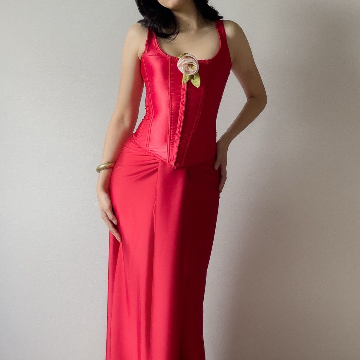 Victoria's Secret Victoria’s Secret Red Satin Lace-Up Corset Top (XS–S) Size S / US 4 / IT 40 - 1 Thumbnail