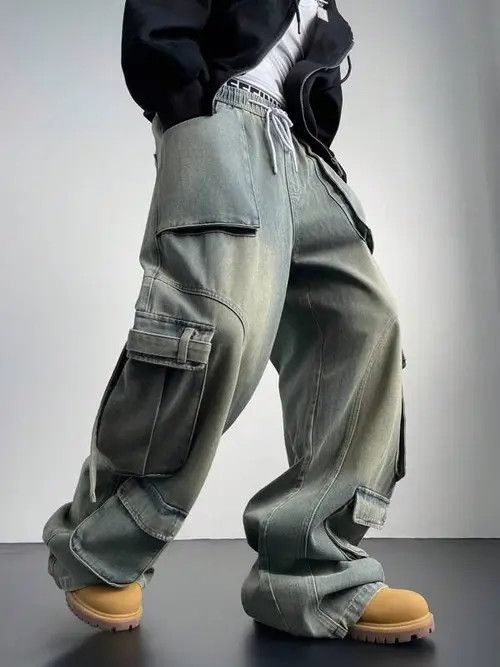 Jean × Vintage washed faded cleanfit yuppie bootcut grunge cargo pants Size US 32 / EU 48 - 4 Thumbnail
