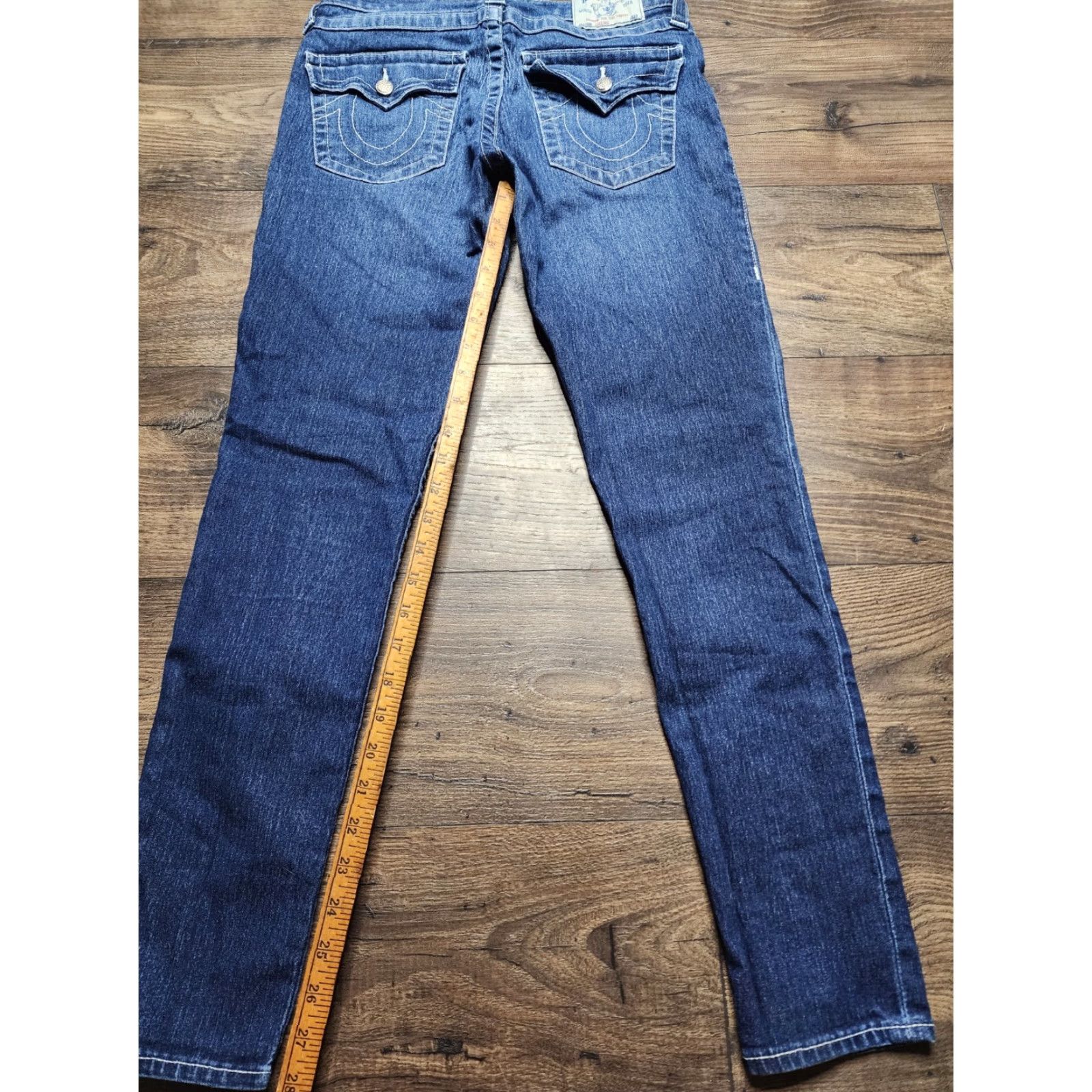 True Religion True Religion Jeans Women 29 Mid Rise Legging Denim Blue Stretch Rhinestones Womens Size 29" - 3 Thumbnail