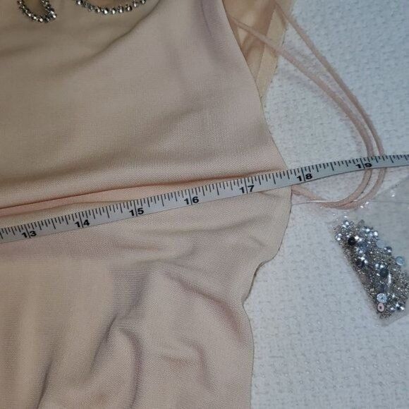 Badgley Mischka Badgley Mischka Collection Embellished Sheer Blush Maxi Even Size S / US 4 / IT 40 - 13 Thumbnail