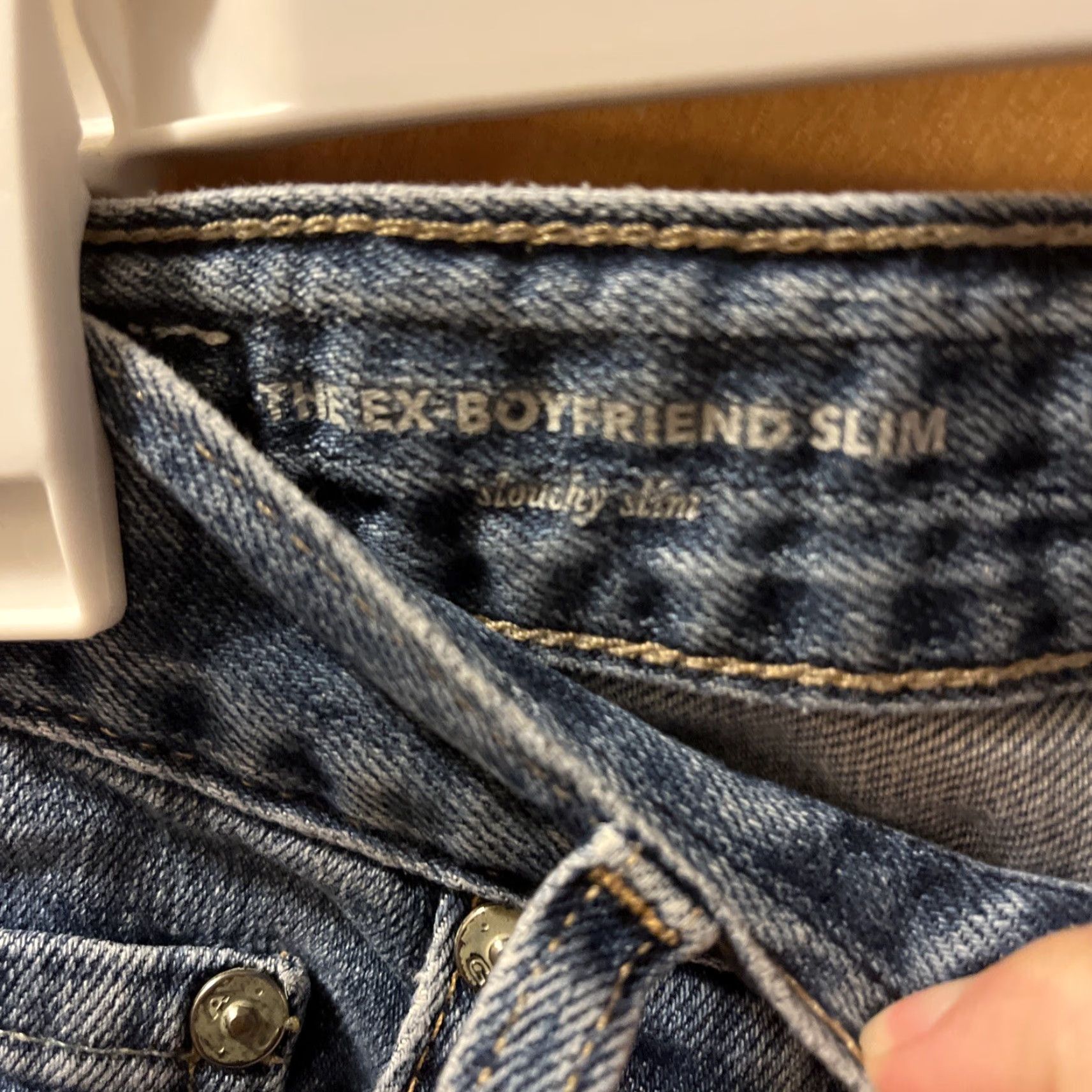 Denime VINTAGE AG Adriano Goldschmied Womens Jeans The Ex Boyfriend Slim Fit Denim 25R Blue Women Slim 25 R Jeans Size 42" / US 20 - 4 Thumbnail