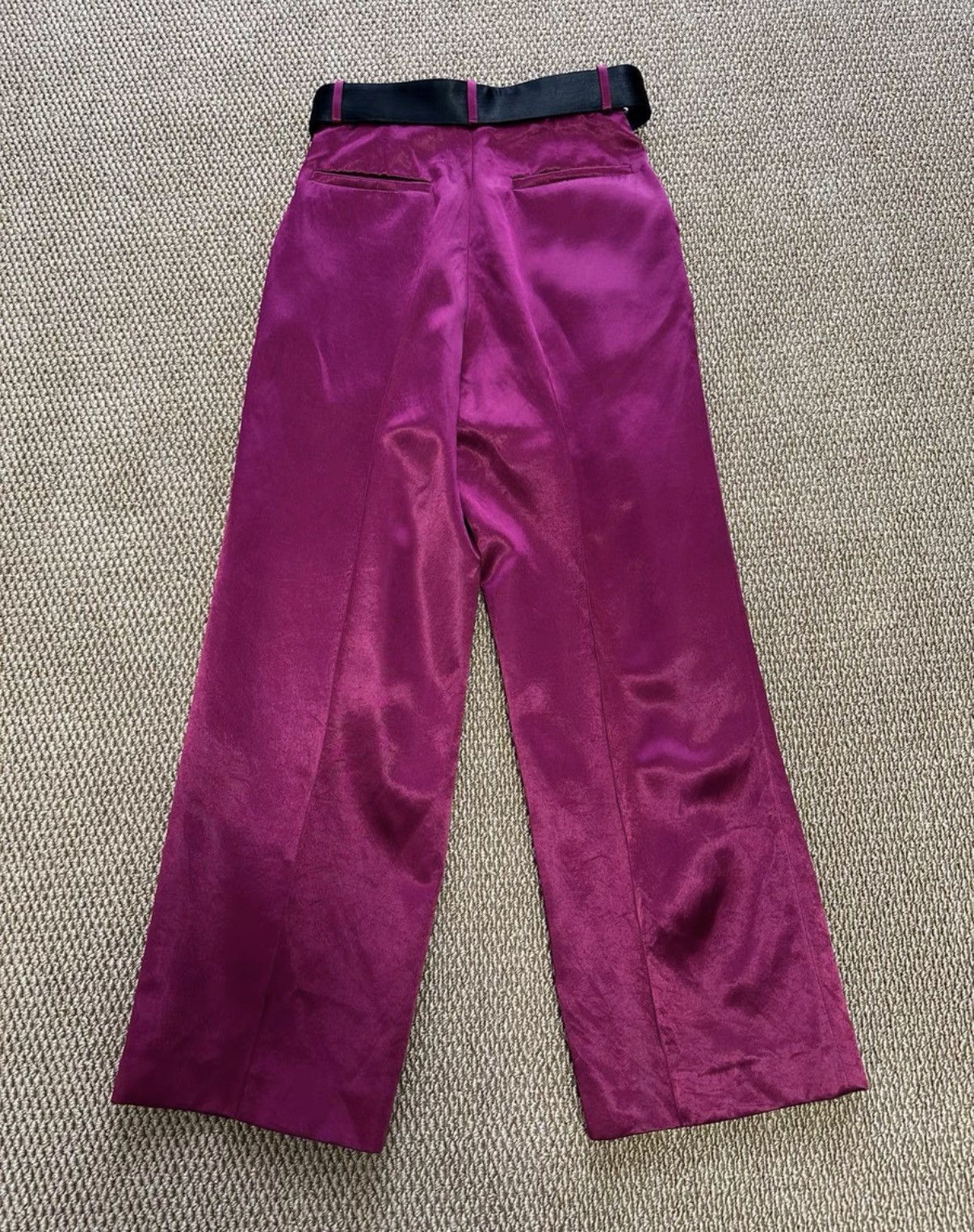 Peter Do Peter Do Red Satin Belted Trousers, Early Classic Model K23 Size 25" / US 0 / IT 36 - 5 Thumbnail