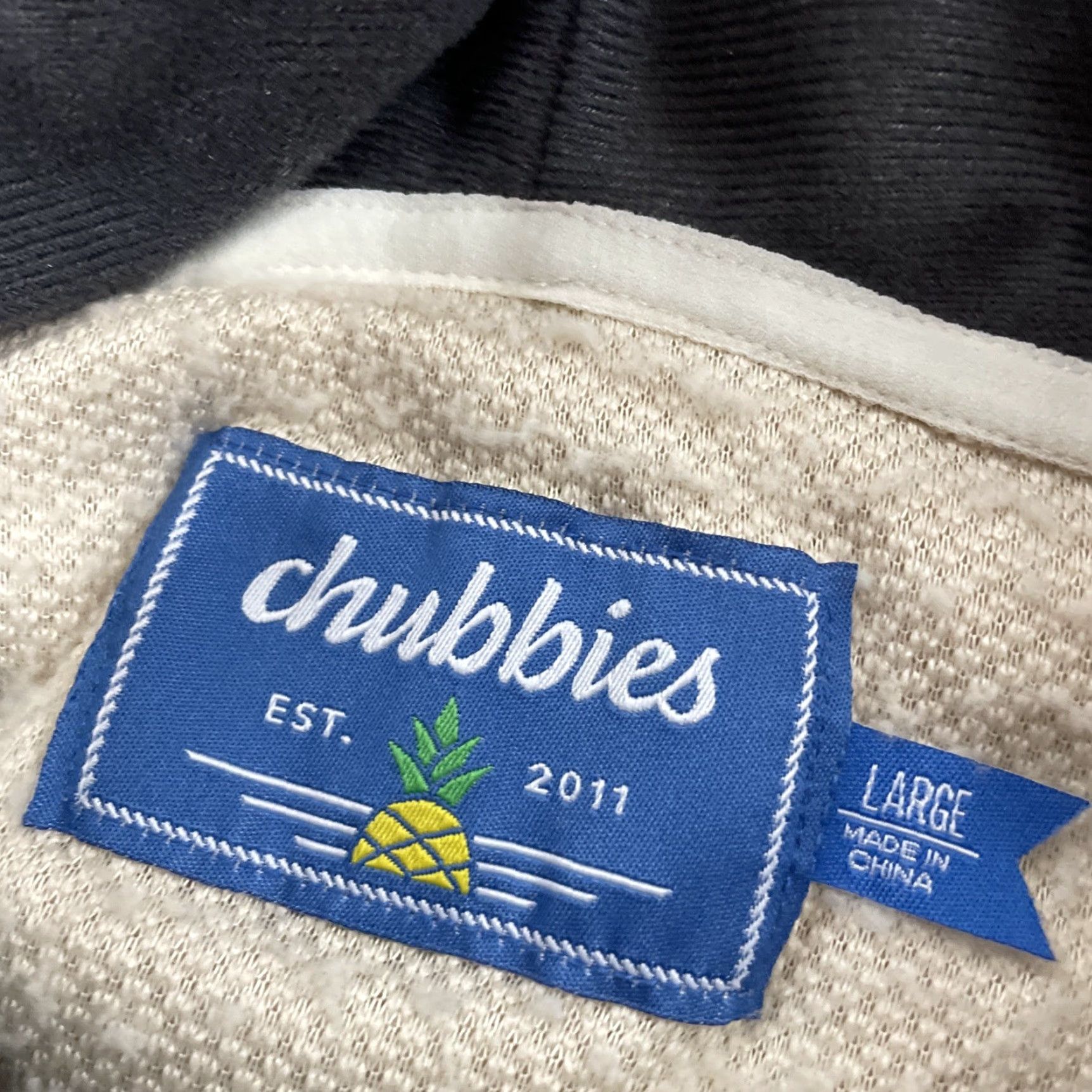 Chubbies VINTAGE Chubbies Hoodie Men L Ivory Cream Capsule Fleece Pullover Deep Pile Sherpa Pockets Hooded Size US L / EU 52-54 / 3 - 7 Thumbnail